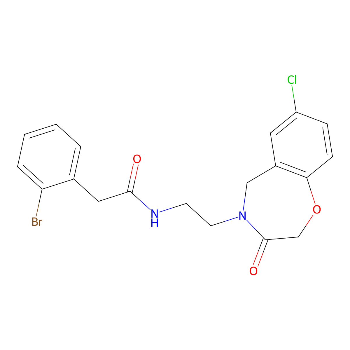 2-(2-bromophenyl)-N-(2-(7-chloro-3-oxo-2,3-dihydrobenzo[f][1,4]oxazepin-4(5H)-yl)ethyl)acetamide molecular structure, CAS 2034552-23-1