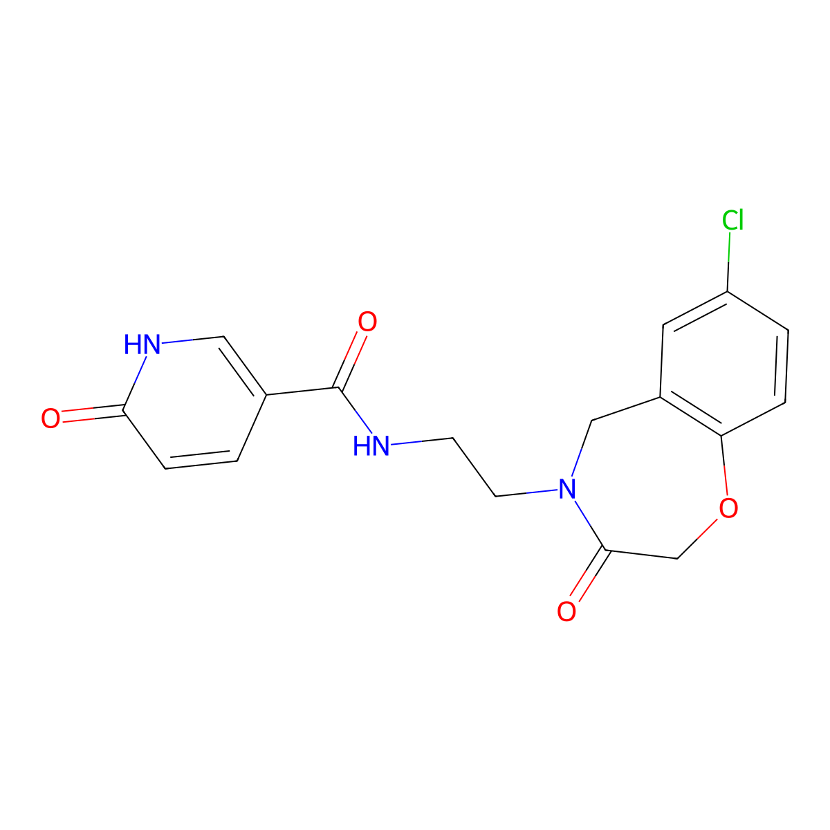 N-(2-(7-chloro-3-oxo-2,3-dihydrobenzo[f][1,4]oxazepin-4(5H)-yl)ethyl)-6-oxo-1,6-dihydropyridine-3-carboxamide molecular structure, CAS 2034552-39-9