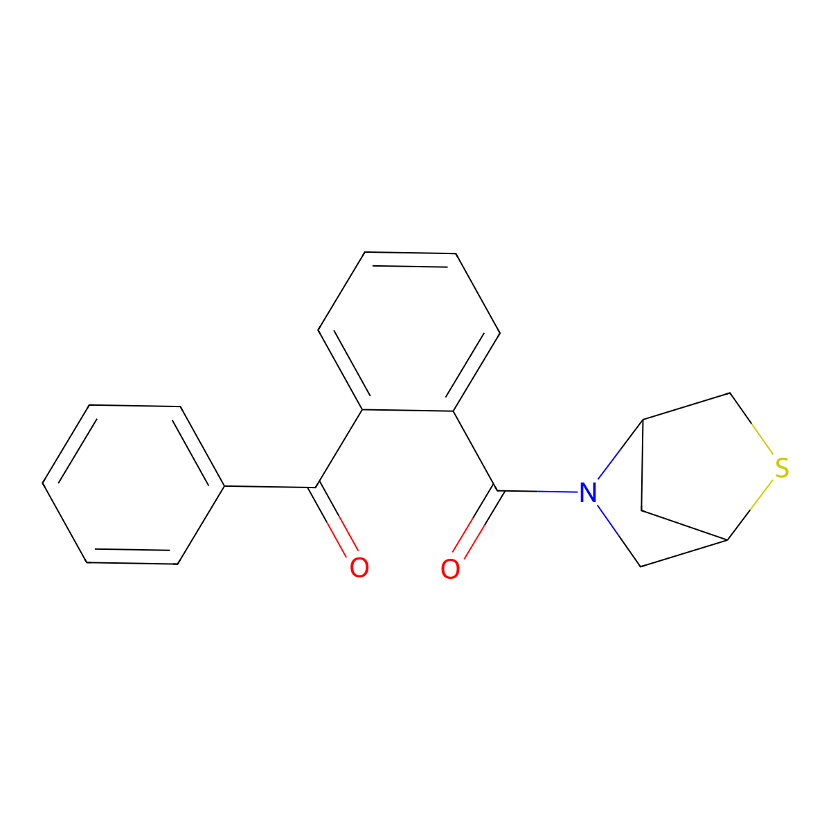 (2-(2-Thia-5-azabicyclo[2.2.1]heptane-5-carbonyl)phenyl)(phenyl)methanone molecular structure, CAS 2034552-46-8