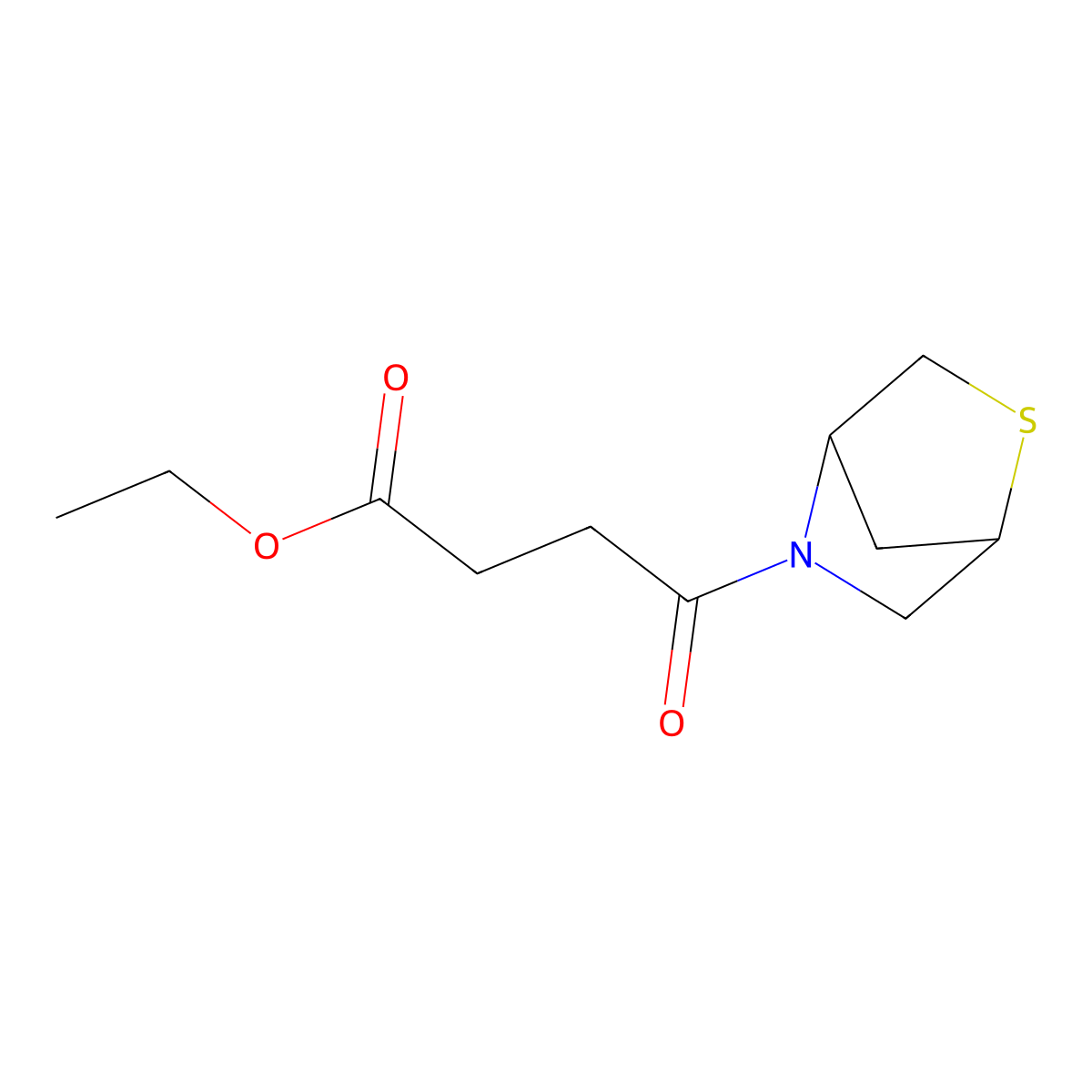 Ethyl 4-(2-thia-5-azabicyclo[2.2.1]heptan-5-yl)-4-oxobutanoate molecular structure, CAS 2034552-53-7