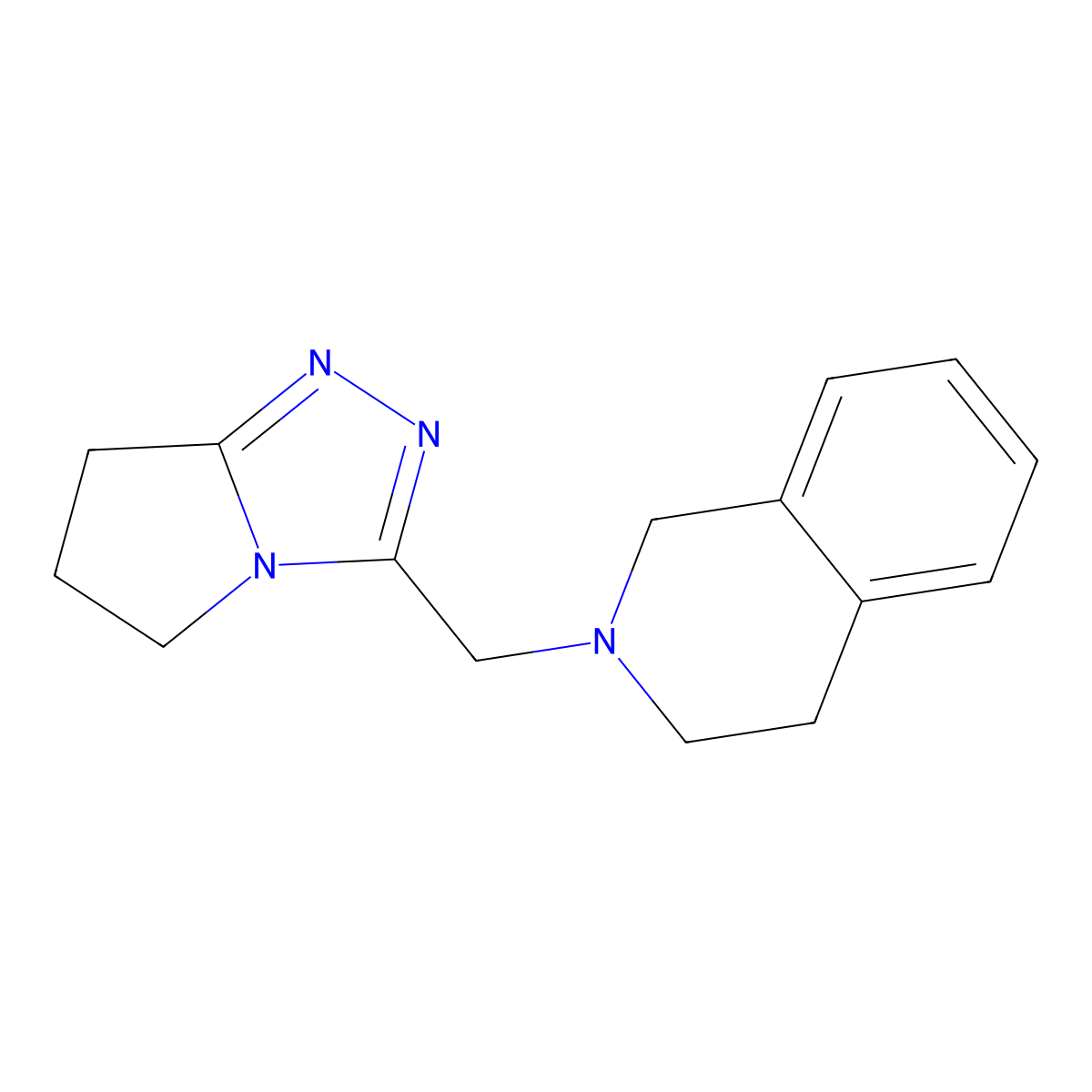 2-((6,7-dihydro-5H-pyrrolo[2,1-c][1,2,4]triazol-3-yl)methyl)-1,2,3,4-tetrahydroisoquinoline molecular structure, CAS 2034552-57-1
