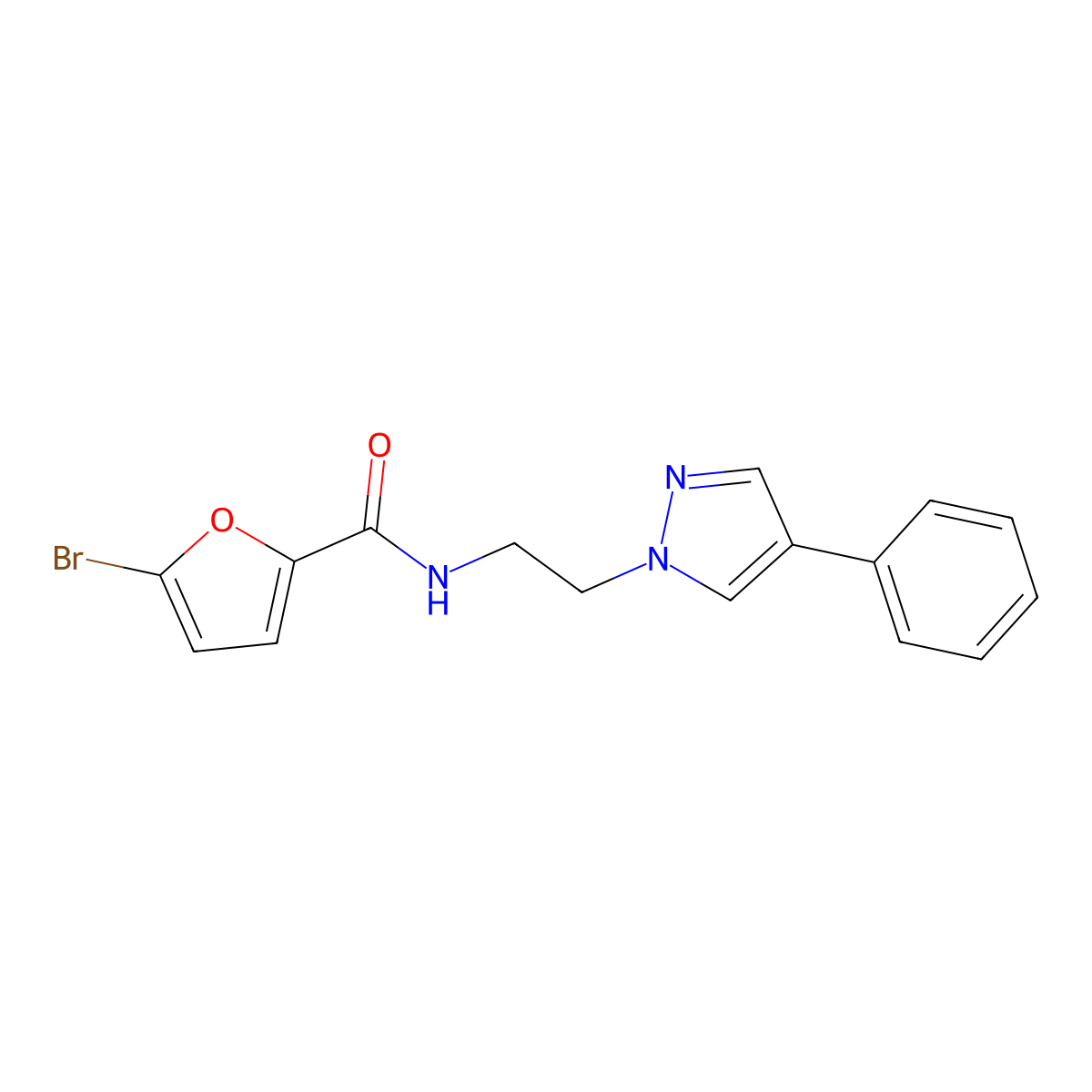 5-bromo-N-(2-(4-phenyl-1H-pyrazol-1-yl)ethyl)furan-2-carboxamide molecular structure, CAS 2034552-66-2