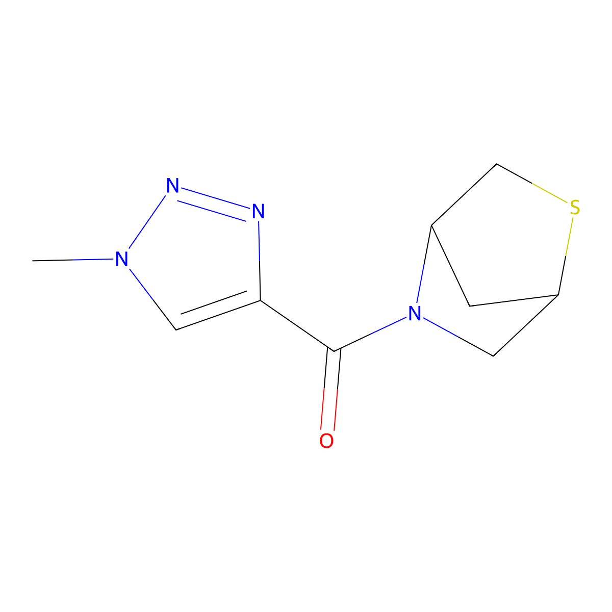 2-thia-5-azabicyclo[2.2.1]heptan-5-yl(1-methyl-1H-1,2,3-triazol-4-yl)methanone molecular structure, CAS 2034552-67-3