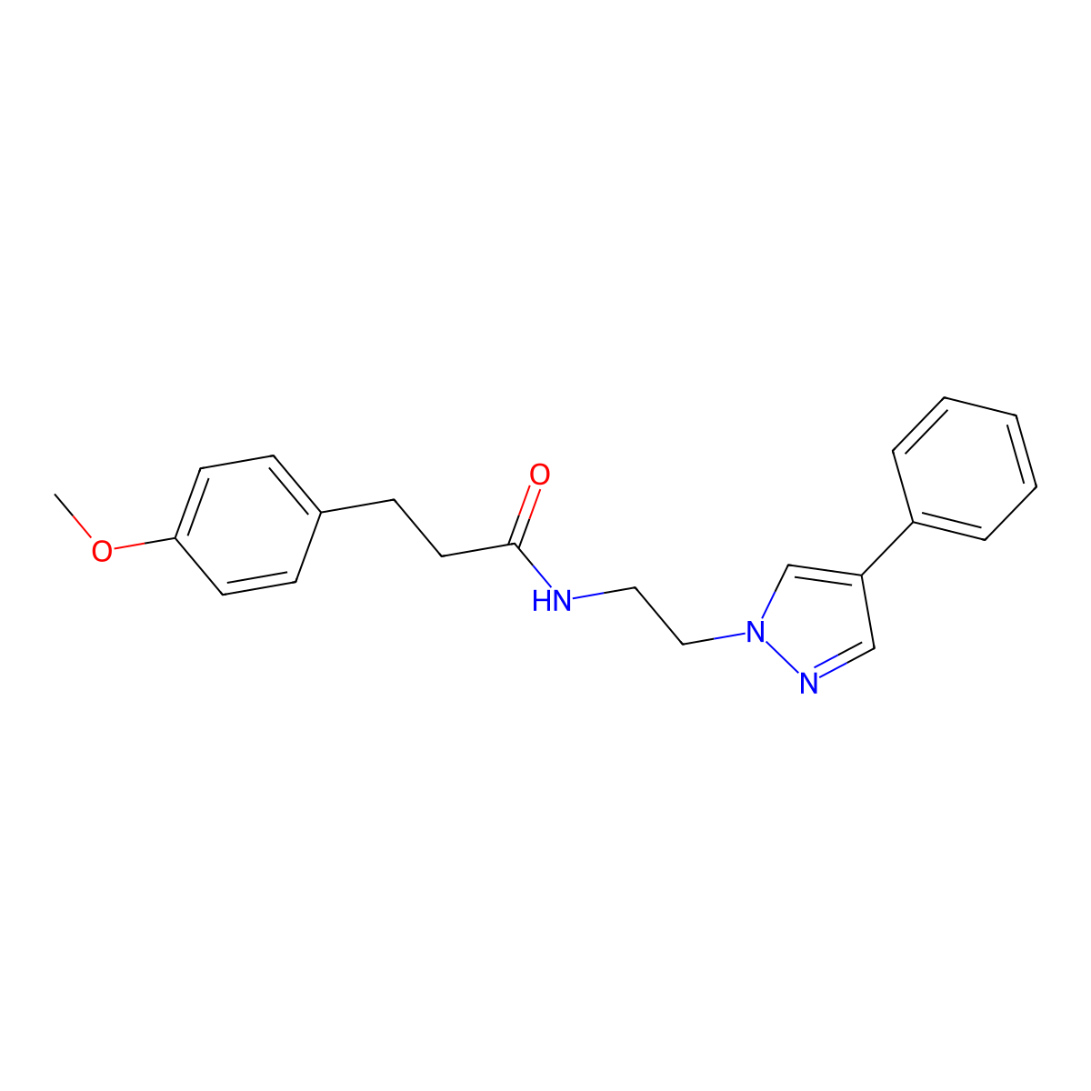 3-(4-methoxyphenyl)-N-[2-(4-phenyl-1H-pyrazol-1-yl)ethyl]propanamide molecular structure, CAS 2034552-78-6