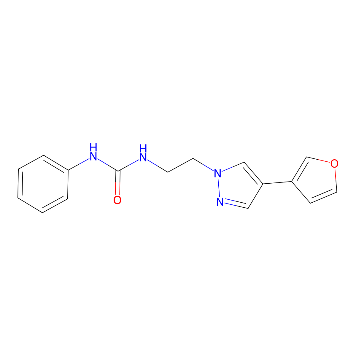 1-(2-(4-(furan-3-yl)-1H-pyrazol-1-yl)ethyl)-3-phenylurea molecular structure, CAS 2034552-82-2