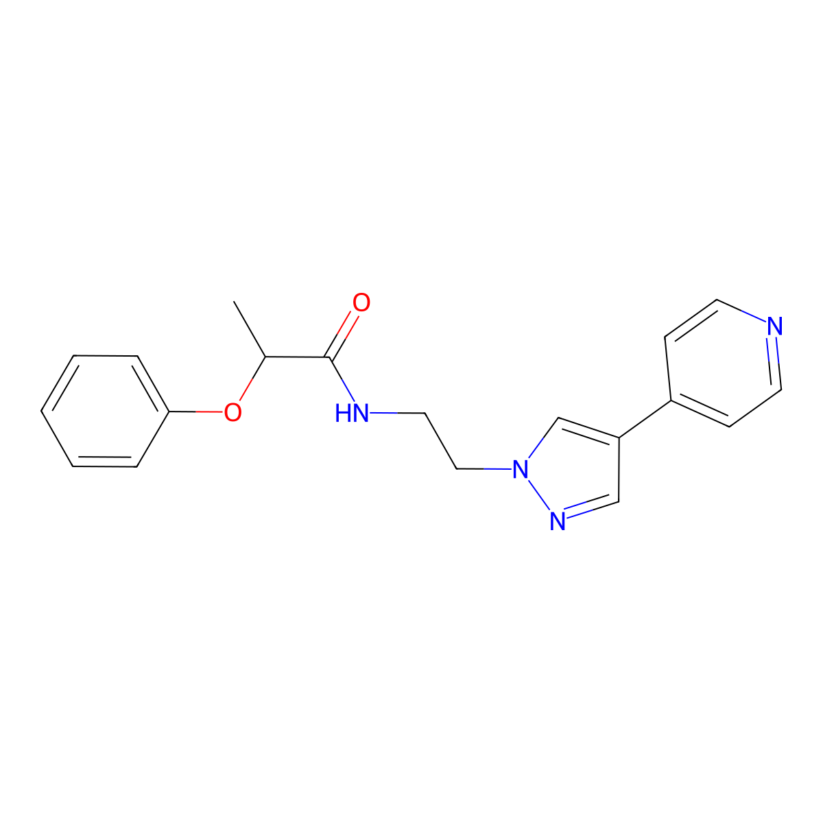 2-phenoxy-N-{2-[4-(pyridin-4-yl)-1H-pyrazol-1-yl]ethyl}propanamide molecular structure, CAS 2034552-87-7