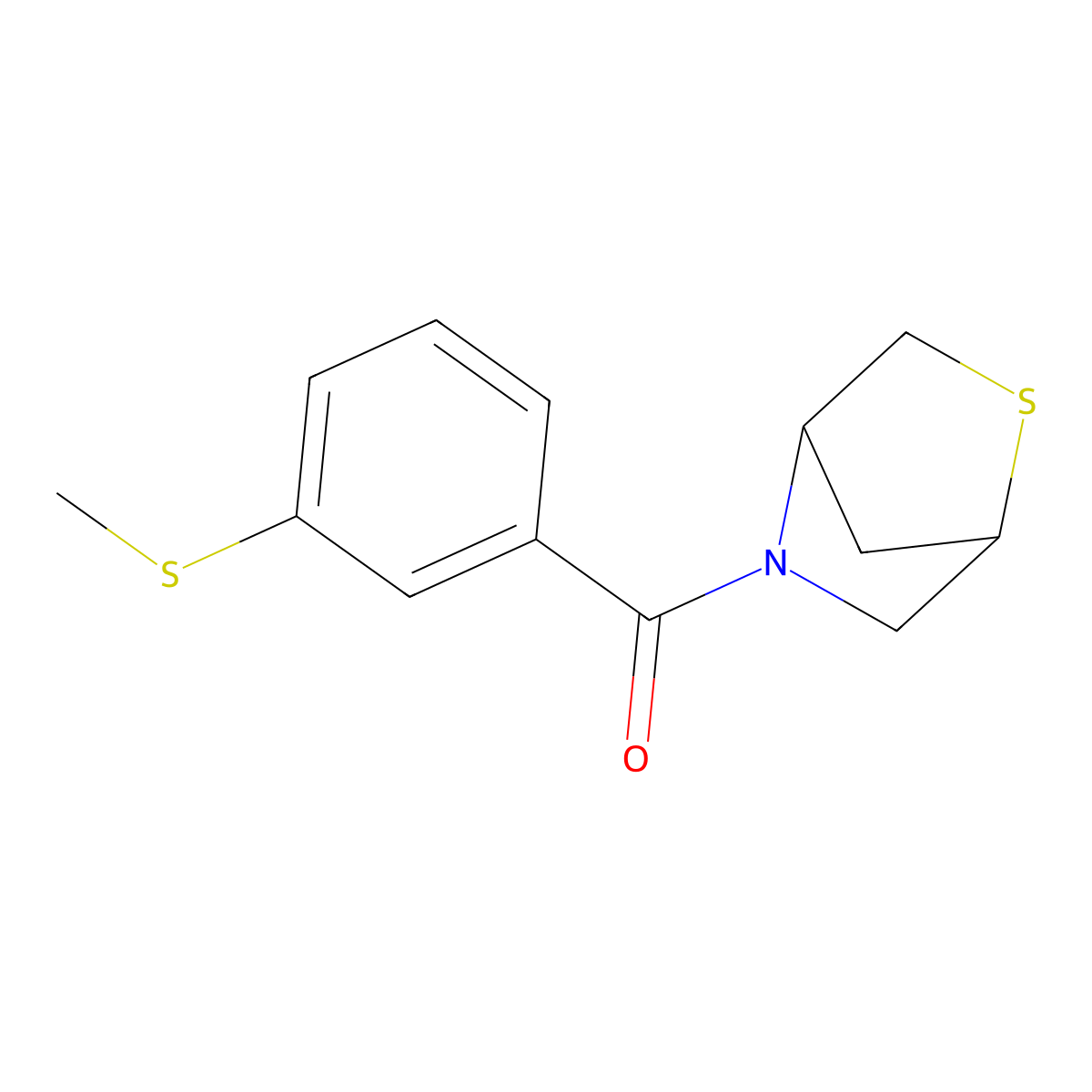 2-Thia-5-azabicyclo[2.2.1]heptan-5-yl(3-(methylthio)phenyl)methanone molecular structure, CAS 2034552-88-8