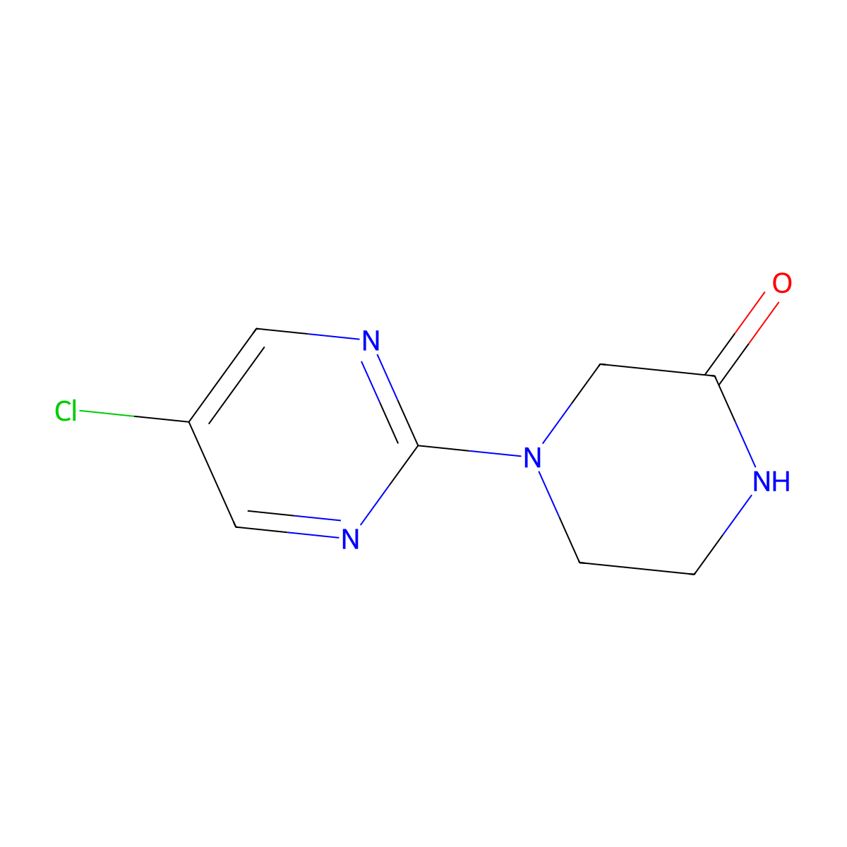 4-(5-Chloropyrimidin-2-yl)piperazin-2-one molecular structure, CAS 2034552-90-2
