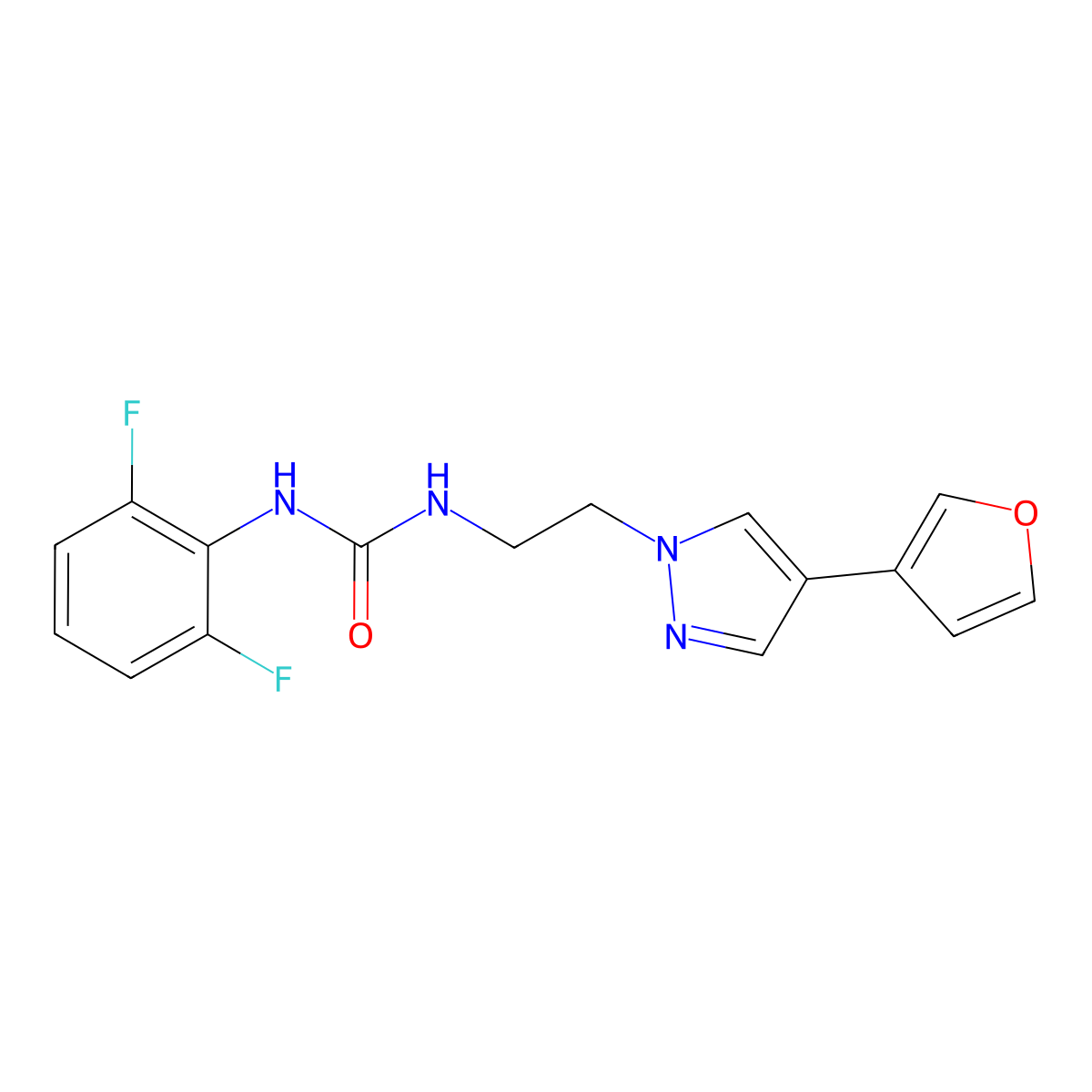 1-(2,6-difluorophenyl)-3-(2-(4-(furan-3-yl)-1H-pyrazol-1-yl)ethyl)urea molecular structure, CAS 2034552-98-0