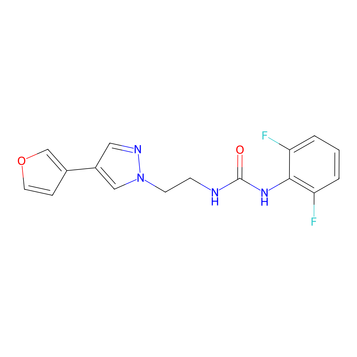 1-(2,6-difluorophenyl)-3-(2-(4-(furan-3-yl)-1H-pyrazol-1-yl)ethyl)urea molecular structure, CAS 2034552-98-0