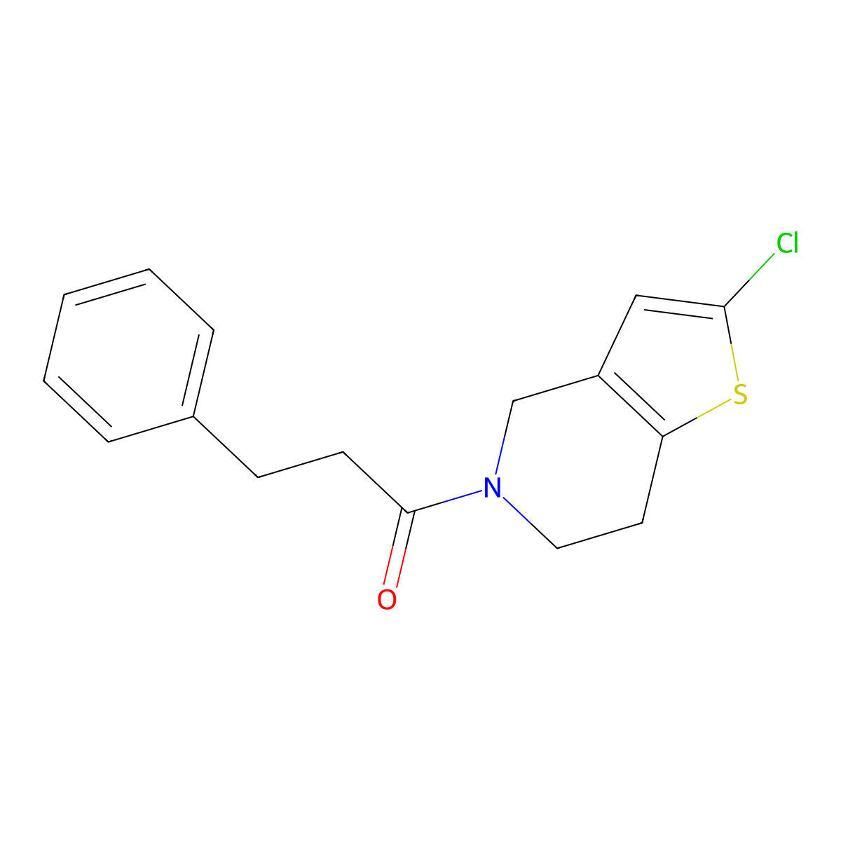 1-(2-chloro-6,7-dihydrothieno[3,2-c]pyridin-5(4H)-yl)-3-phenylpropan-1-one molecular structure, CAS 2034553-05-2