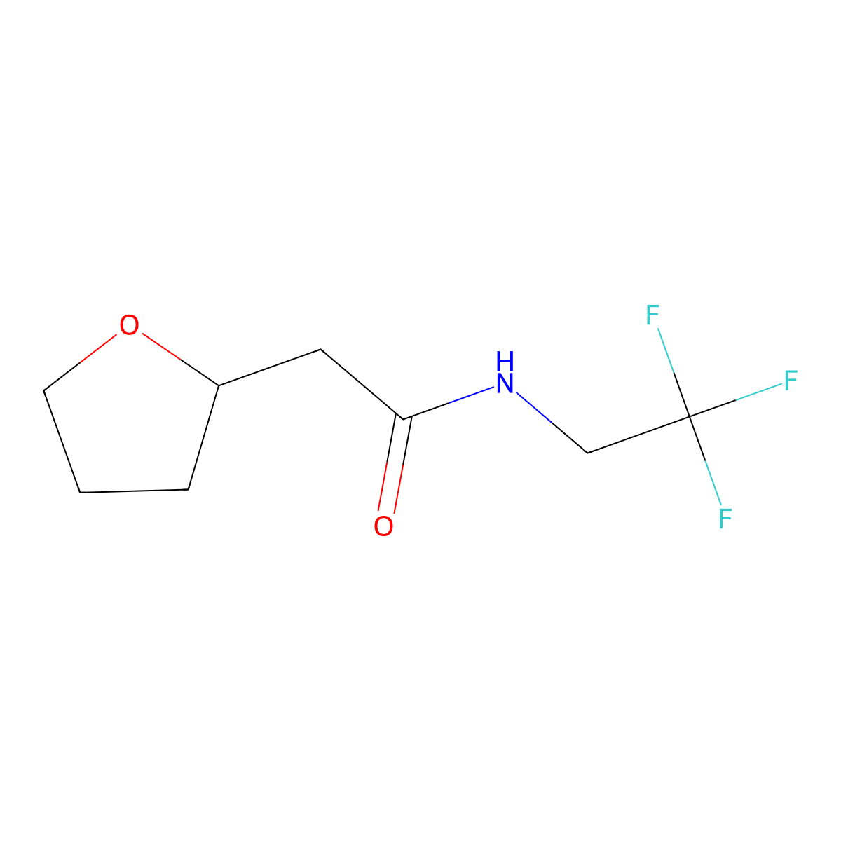 2-(tetrahydrofuran-2-yl)-N-(2,2,2-trifluoroethyl)acetamide molecular structure, CAS 2034553-06-3