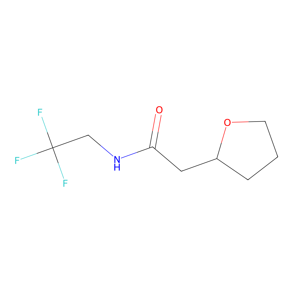 2-(tetrahydrofuran-2-yl)-N-(2,2,2-trifluoroethyl)acetamide molecular structure, CAS 2034553-06-3