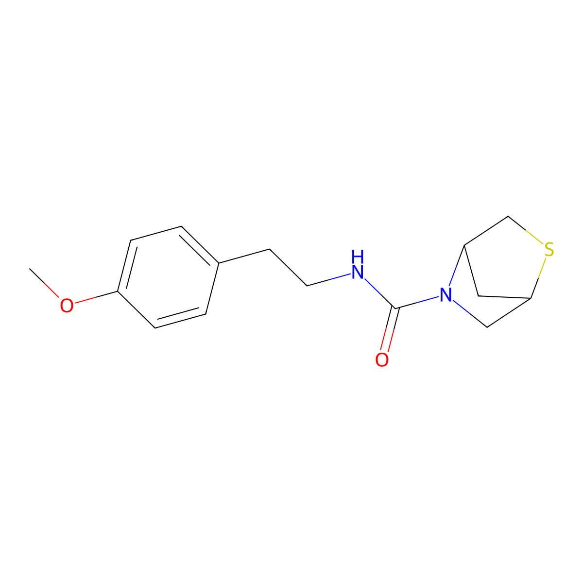N-(4-methoxyphenethyl)-2-thia-5-azabicyclo[2.2.1]heptane-5-carboxamide molecular structure, CAS 2034553-12-1