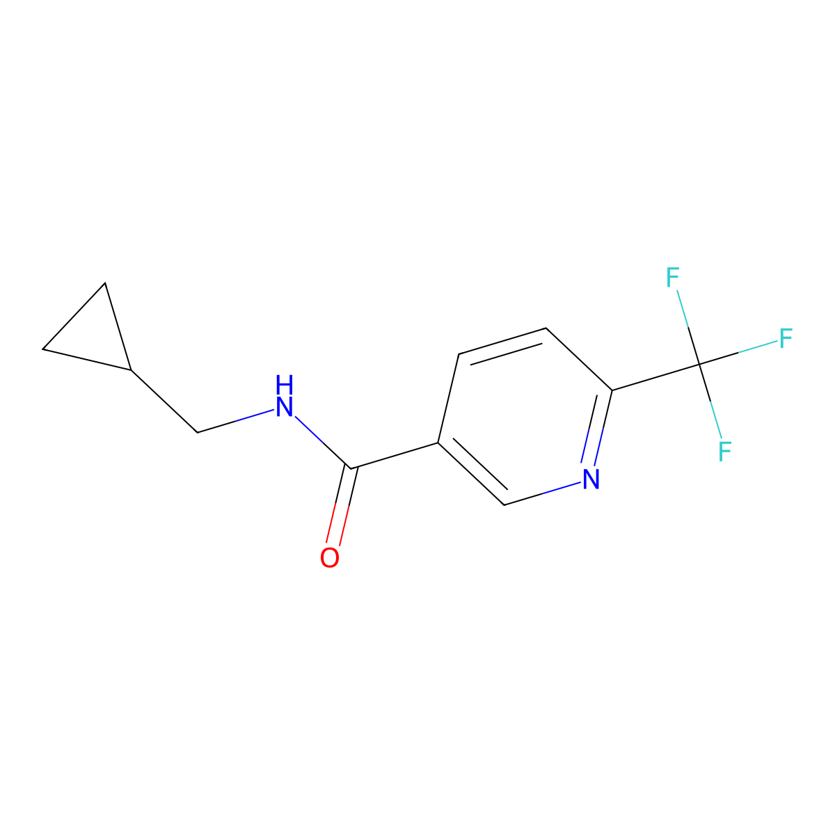 N-(cyclopropylmethyl)-6-(trifluoromethyl)pyridine-3-carboxamide molecular structure, CAS 2034553-14-3