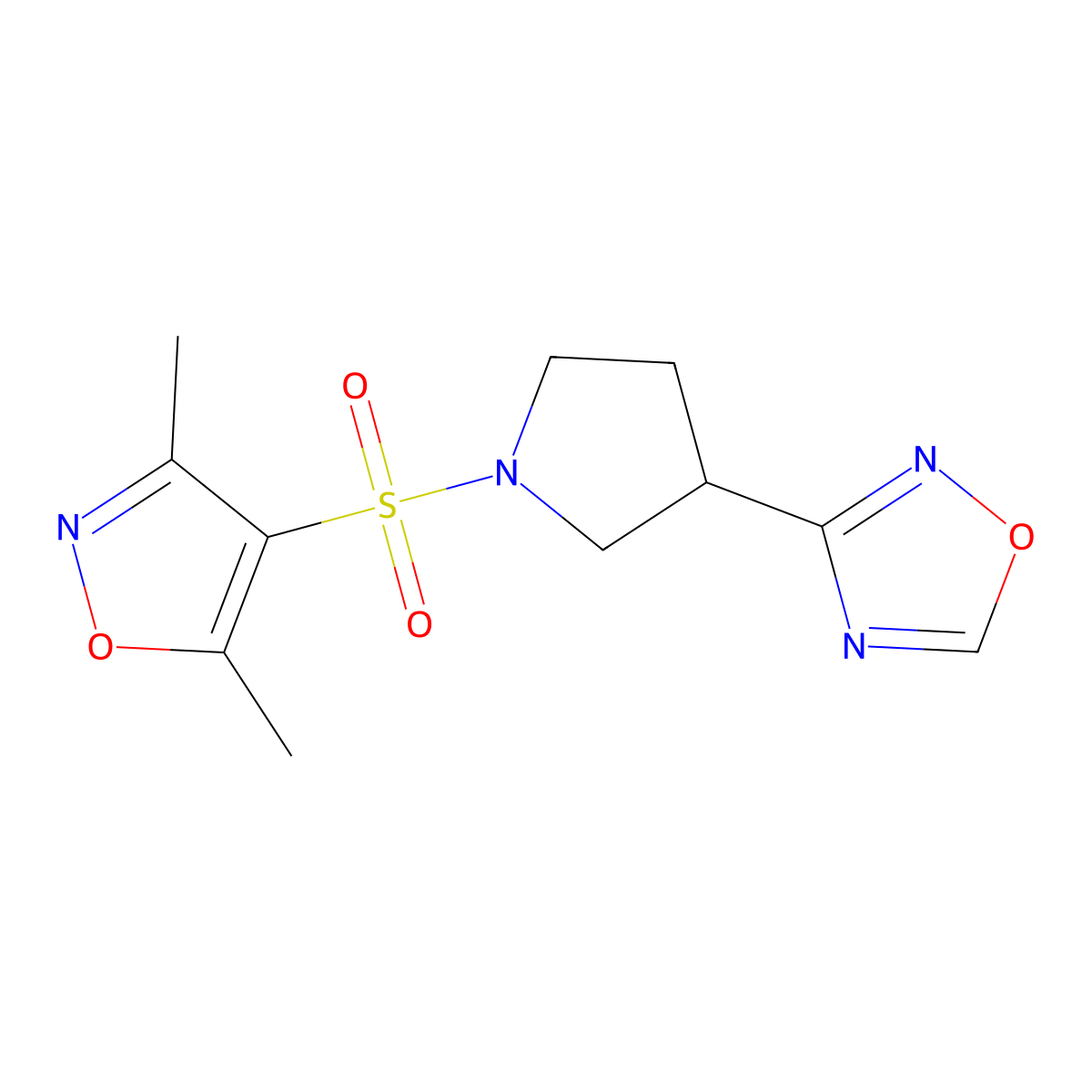 3-(1-((3,5-Dimethylisoxazol-4-yl)sulfonyl)pyrrolidin-3-yl)-1,2,4-oxadiazole molecular structure, CAS 2034553-25-6