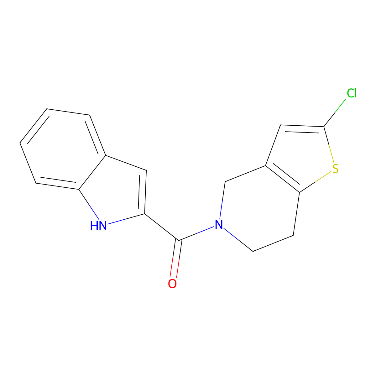 (2-chloro-6,7-dihydrothieno[3,2-c]pyridin-5(4H)-yl)(1H-indol-2-yl)methanone molecular structure, CAS 2034553-31-4