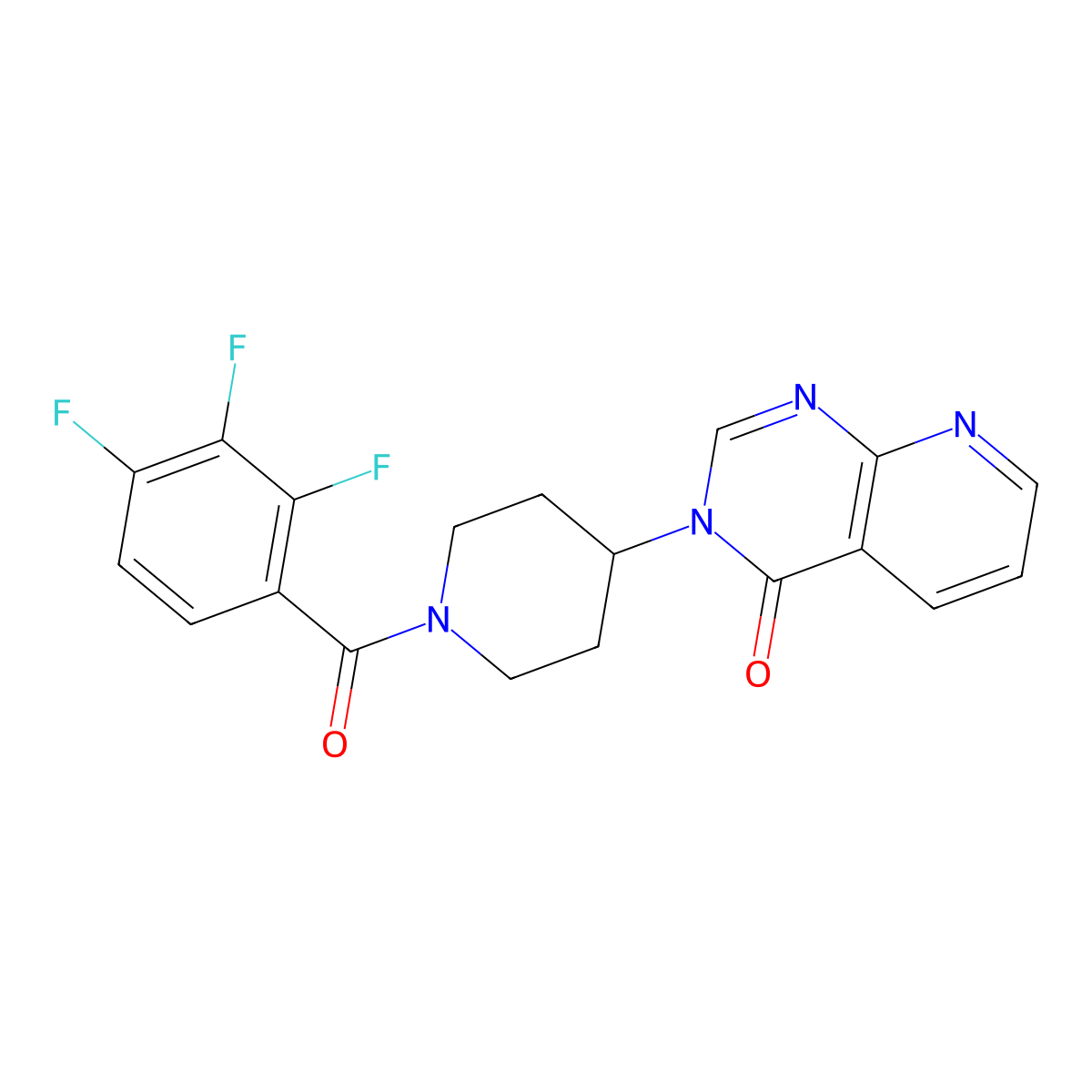 3-(1-(2,3,4-trifluorobenzoyl)piperidin-4-yl)pyrido[2,3-d]pyrimidin-4(3H)-one molecular structure, CAS 2034553-32-5