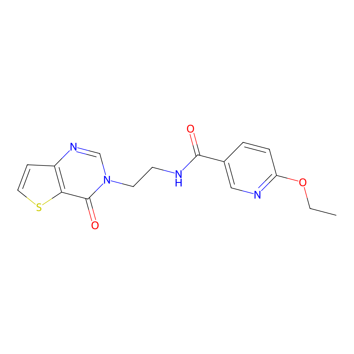 6-ethoxy-N-(2-(4-oxothieno[3,2-d]pyrimidin-3(4H)-yl)ethyl)nicotinamide molecular structure, CAS 2034553-36-9