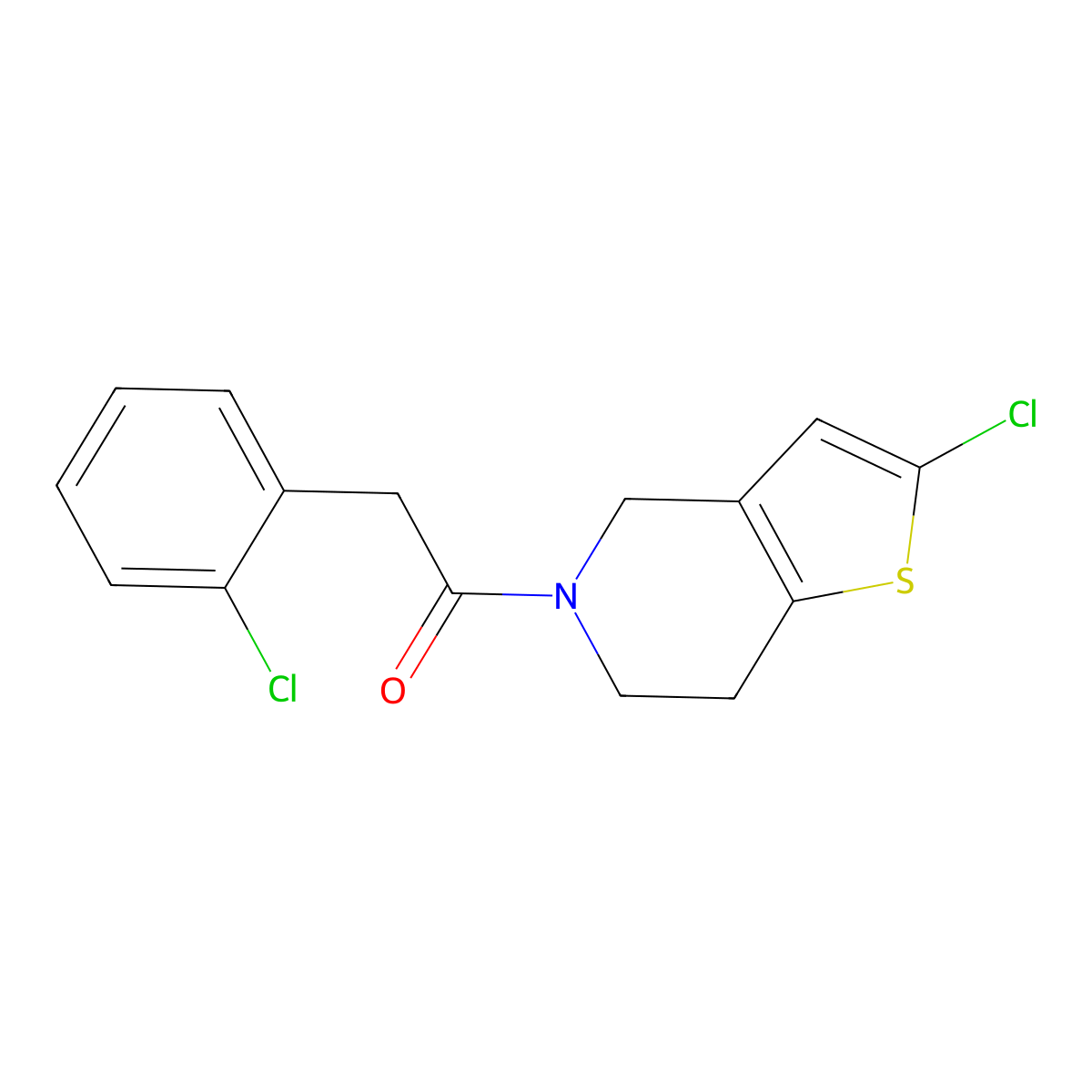1-(2-chloro-6,7-dihydrothieno[3,2-c]pyridin-5(4H)-yl)-2-(2-chlorophenyl)ethanone molecular structure, CAS 2034553-38-1