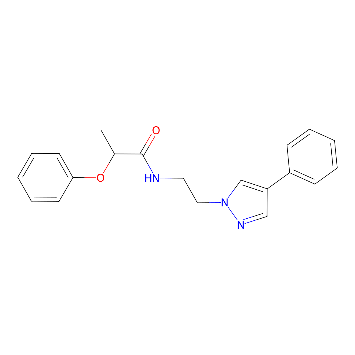 2-phenoxy-N-[2-(4-phenyl-1H-pyrazol-1-yl)ethyl]propanamide molecular structure, CAS 2034553-42-7