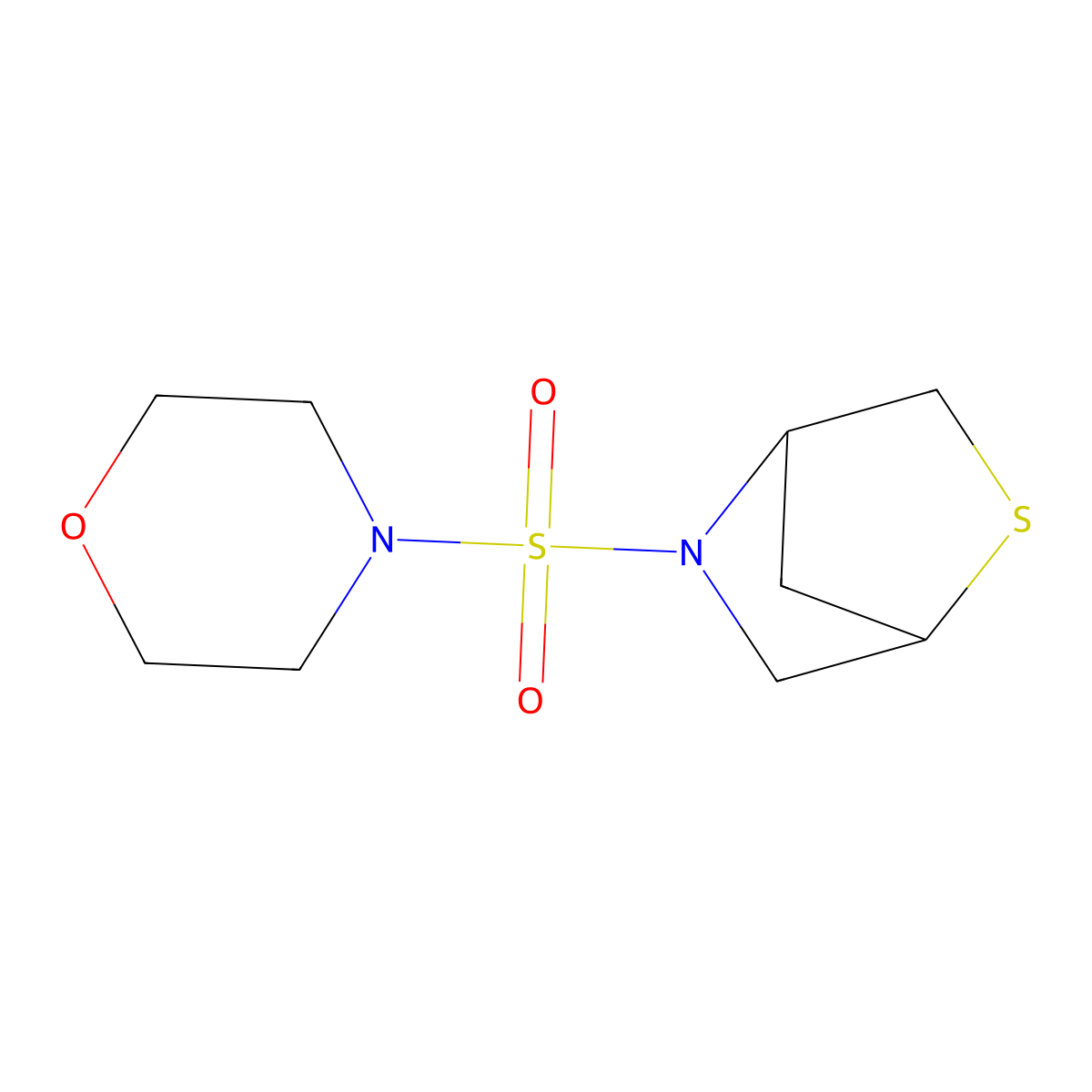 4-(2-Thia-5-azabicyclo[2.2.1]heptan-5-ylsulfonyl)morpholine molecular structure, CAS 2034553-47-2