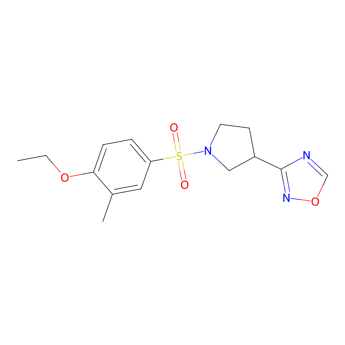 3-(1-((4-Ethoxy-3-methylphenyl)sulfonyl)pyrrolidin-3-yl)-1,2,4-oxadiazole molecular structure, CAS 2034553-49-4