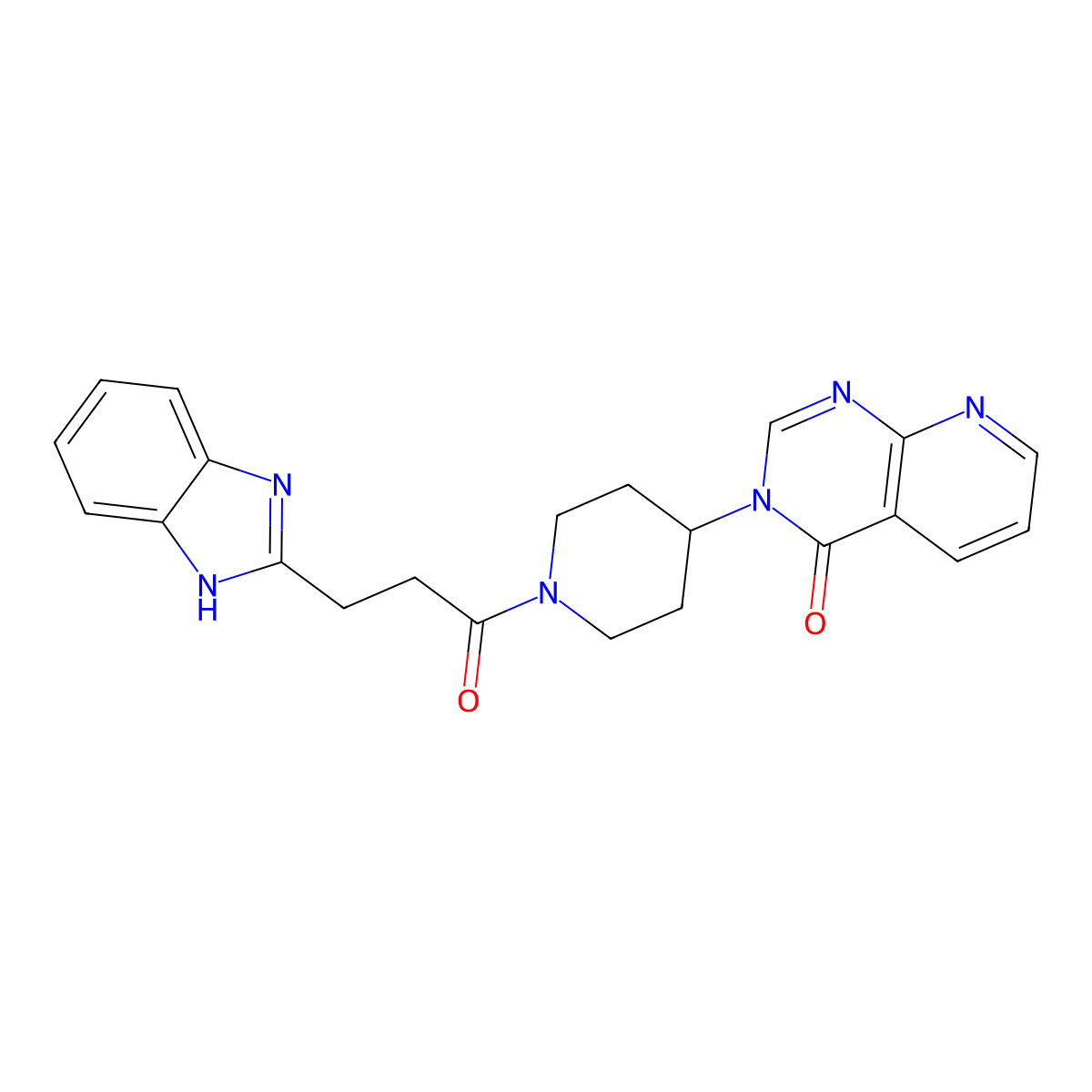 3-(1-(3-(1H-benzo[d]imidazol-2-yl)propanoyl)piperidin-4-yl)pyrido[2,3-d]pyrimidin-4(3H)-one molecular structure, CAS 2034553-55-2