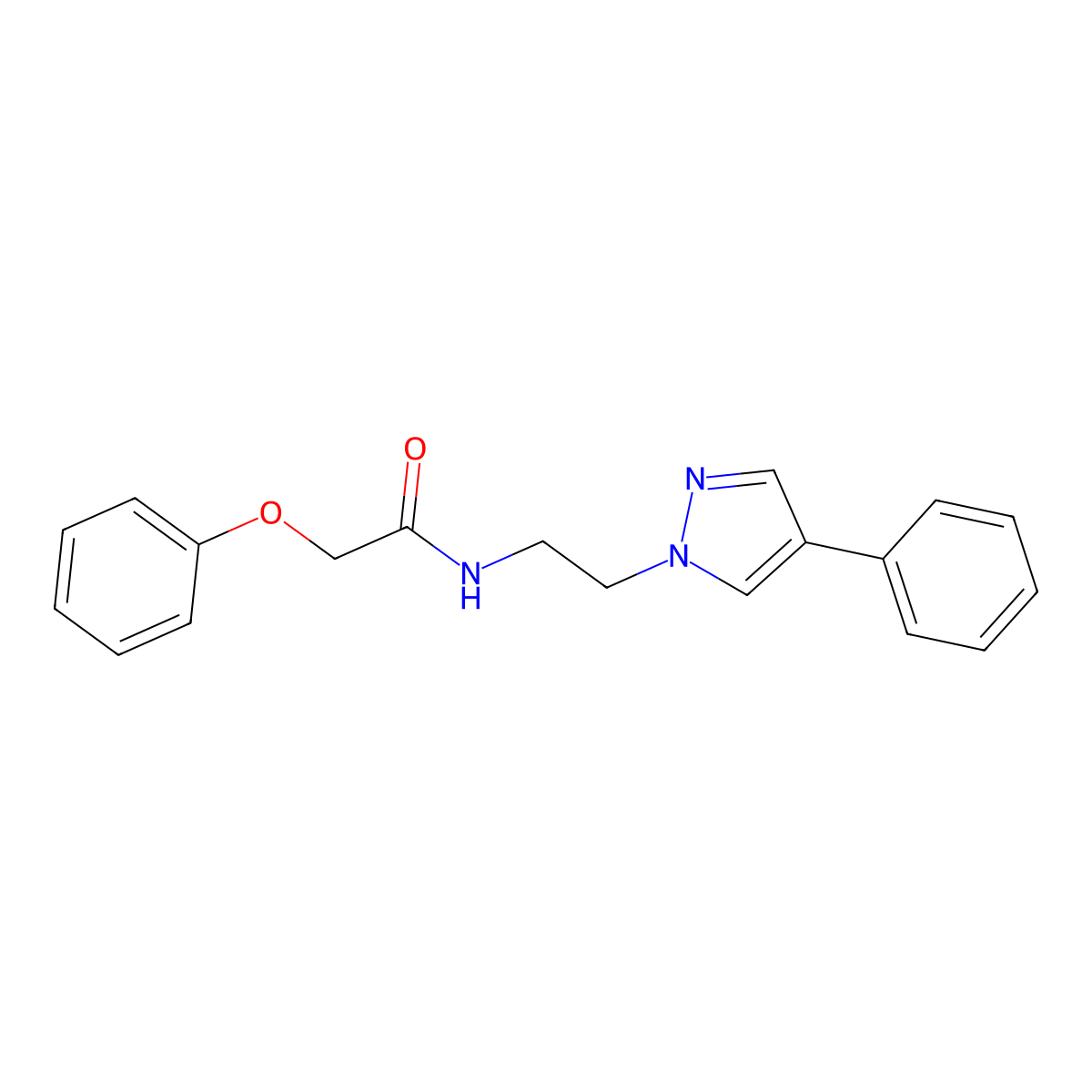 2-phenoxy-N-(2-(4-phenyl-1H-pyrazol-1-yl)ethyl)acetamide molecular structure, CAS 2034553-60-9