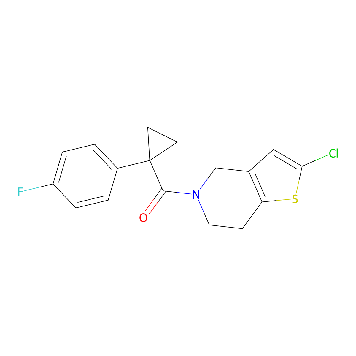 (2-chloro-6,7-dihydrothieno[3,2-c]pyridin-5(4H)-yl)(1-(4-fluorophenyl)cyclopropyl)methanone molecular structure, CAS 2034553-63-2