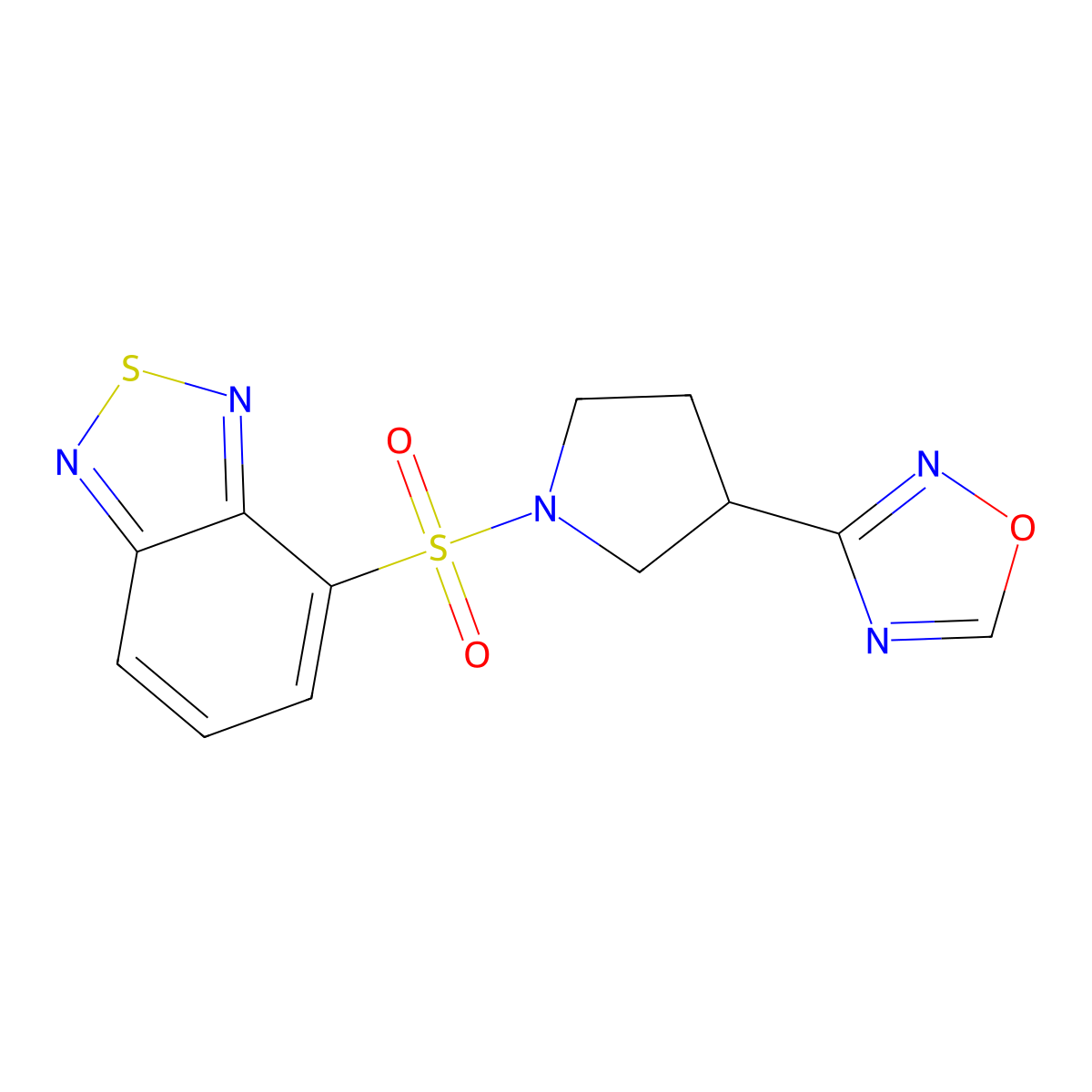 3-(1-(Benzo[c][1,2,5]thiadiazol-4-ylsulfonyl)pyrrolidin-3-yl)-1,2,4-oxadiazole molecular structure, CAS 2034553-65-4
