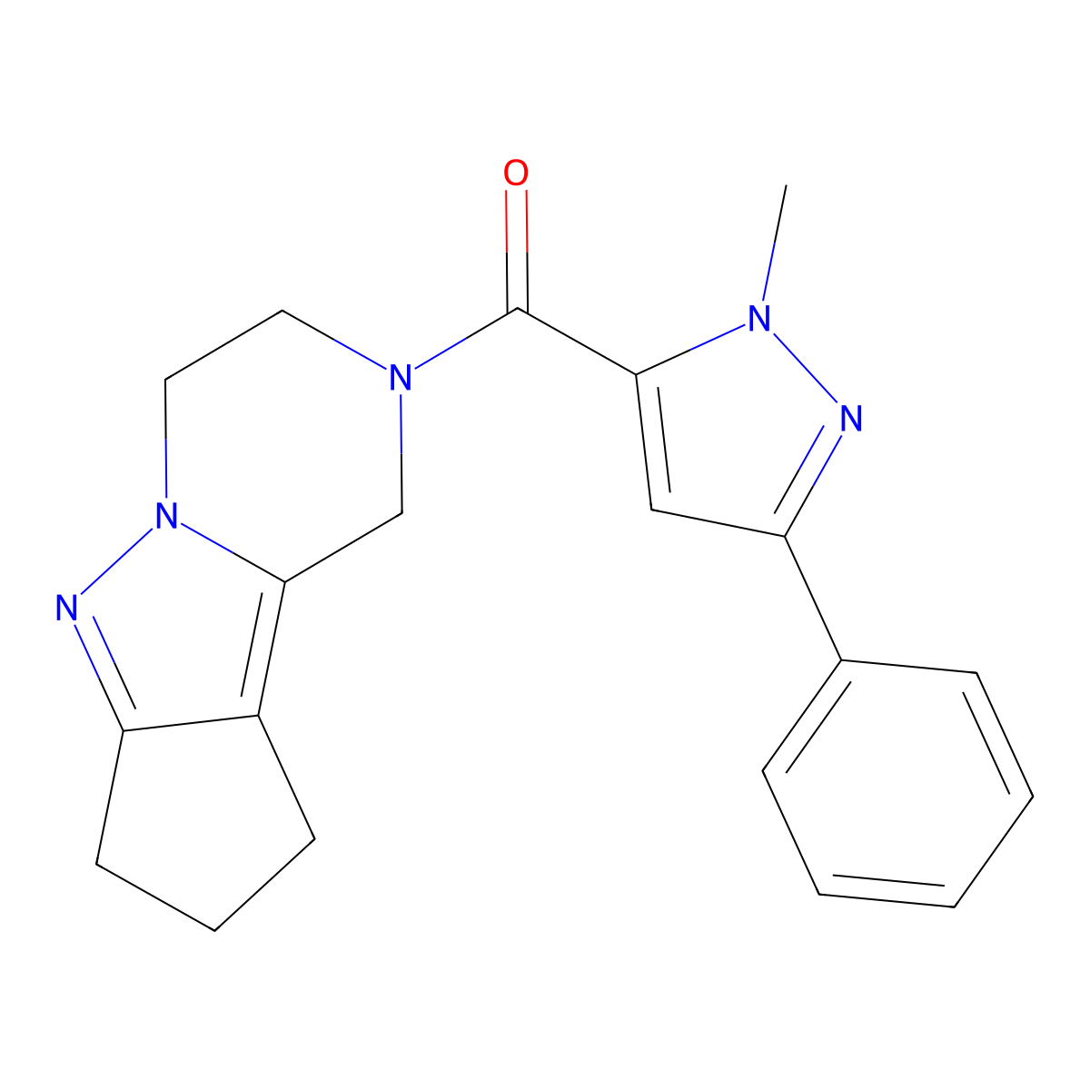11-(1-methyl-3-phenyl-1H-pyrazole-5-carbonyl)-7,8,11-triazatricyclo[6.4.0.0^{2,6}]dodeca-1,6-diene molecular structure, CAS 2034553-66-5
