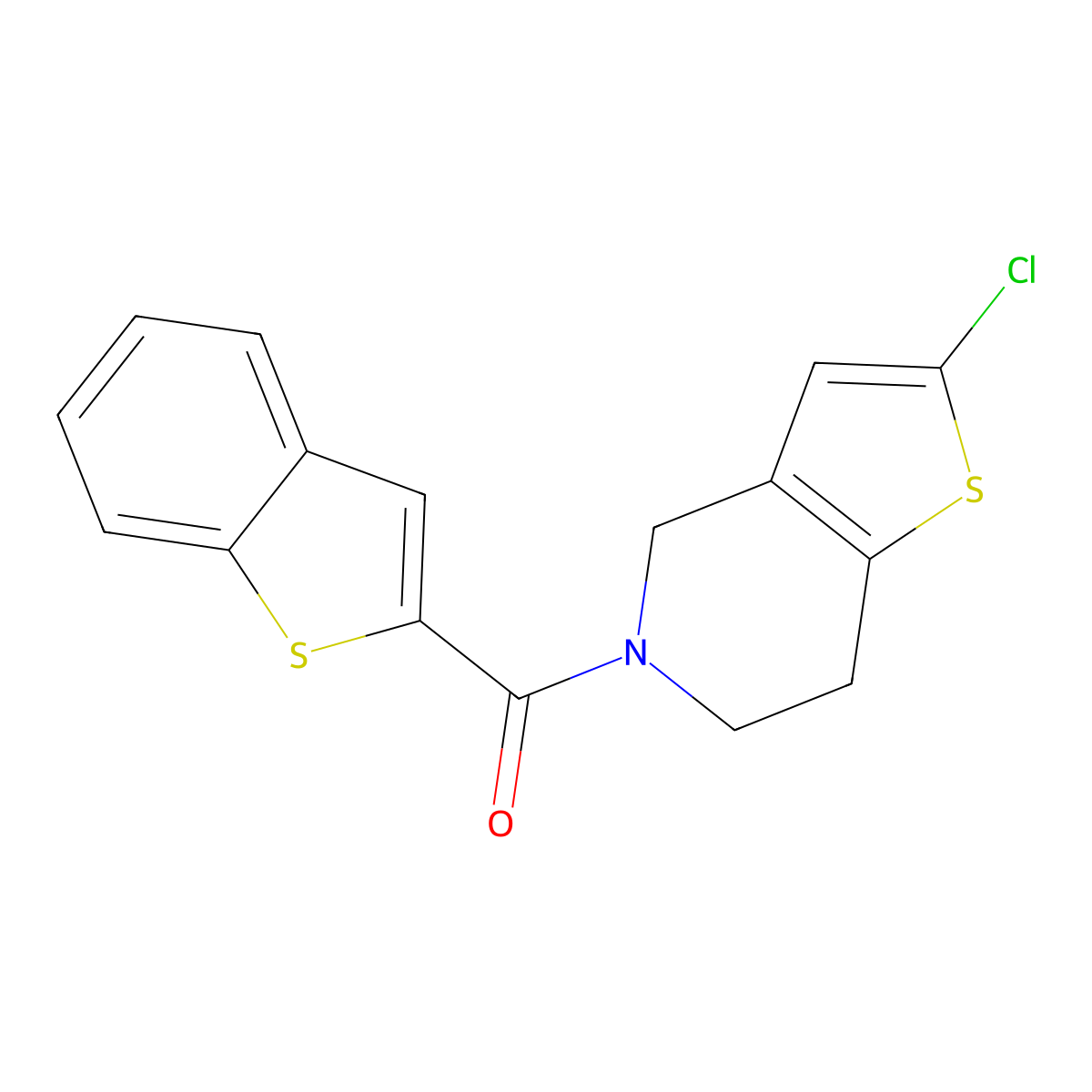 benzo[b]thiophen-2-yl(2-chloro-6,7-dihydrothieno[3,2-c]pyridin-5(4H)-yl)methanone molecular structure, CAS 2034553-74-5