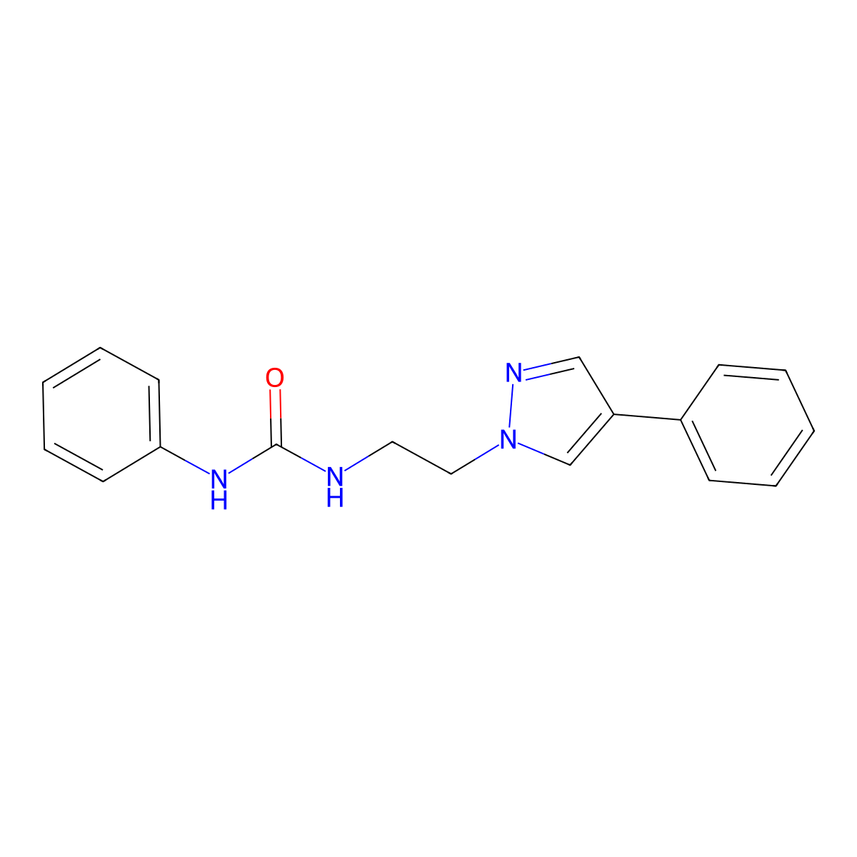 1-phenyl-3-(2-(4-phenyl-1H-pyrazol-1-yl)ethyl)urea molecular structure, CAS 2034553-81-4