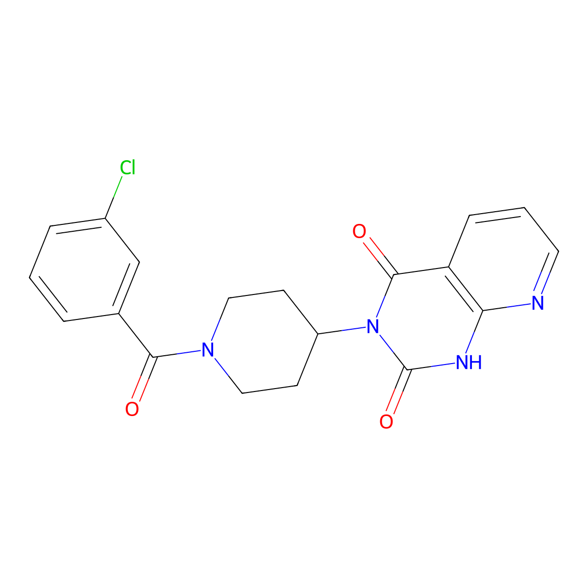 3-(1-(3-chlorobenzoyl)piperidin-4-yl)pyrido[2,3-d]pyrimidine-2,4(1H,3H)-dione molecular structure, CAS 2034553-90-5