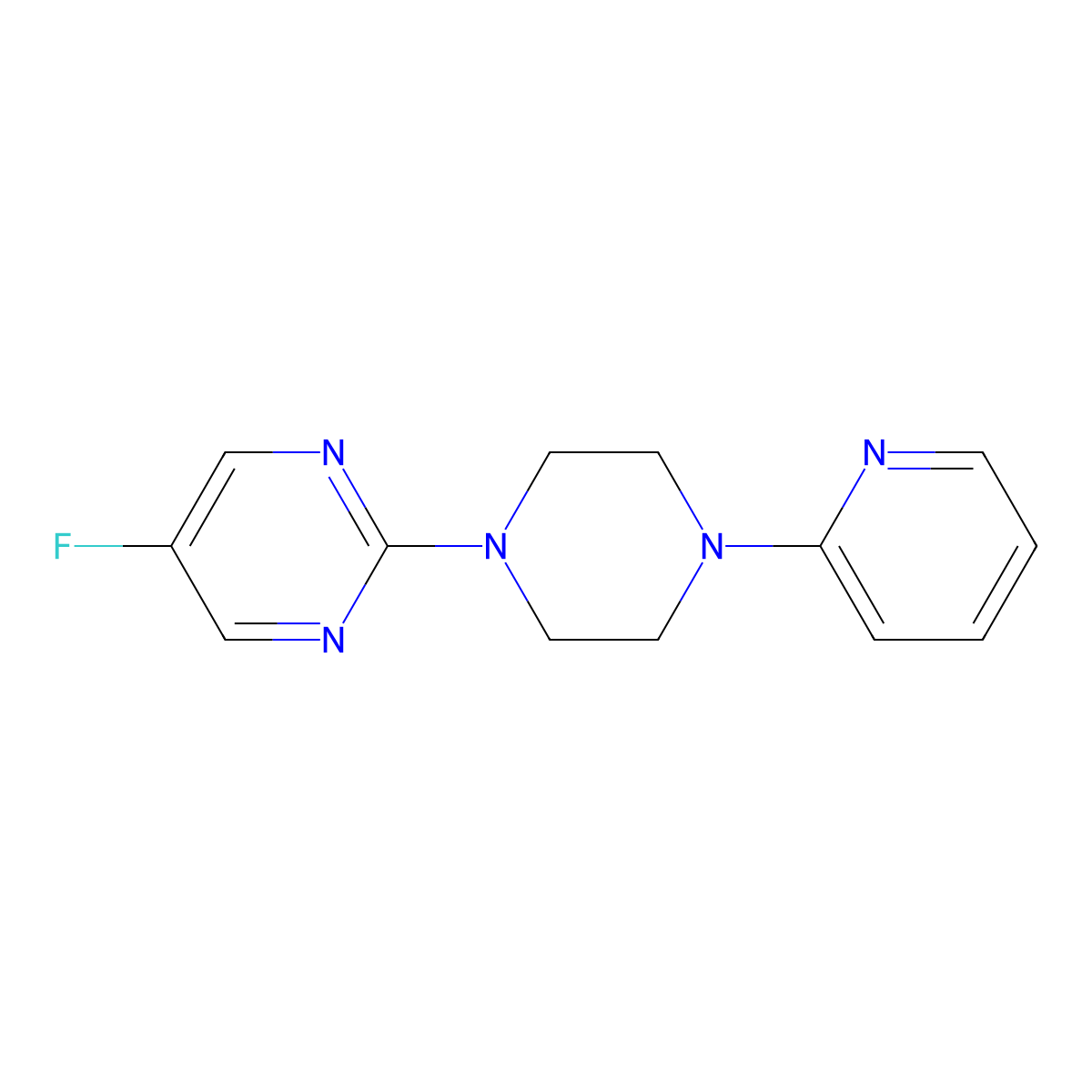 5-Fluoro-2-(4-(pyridin-2-yl)piperazin-1-yl)pyrimidine molecular structure, CAS 2034553-93-8