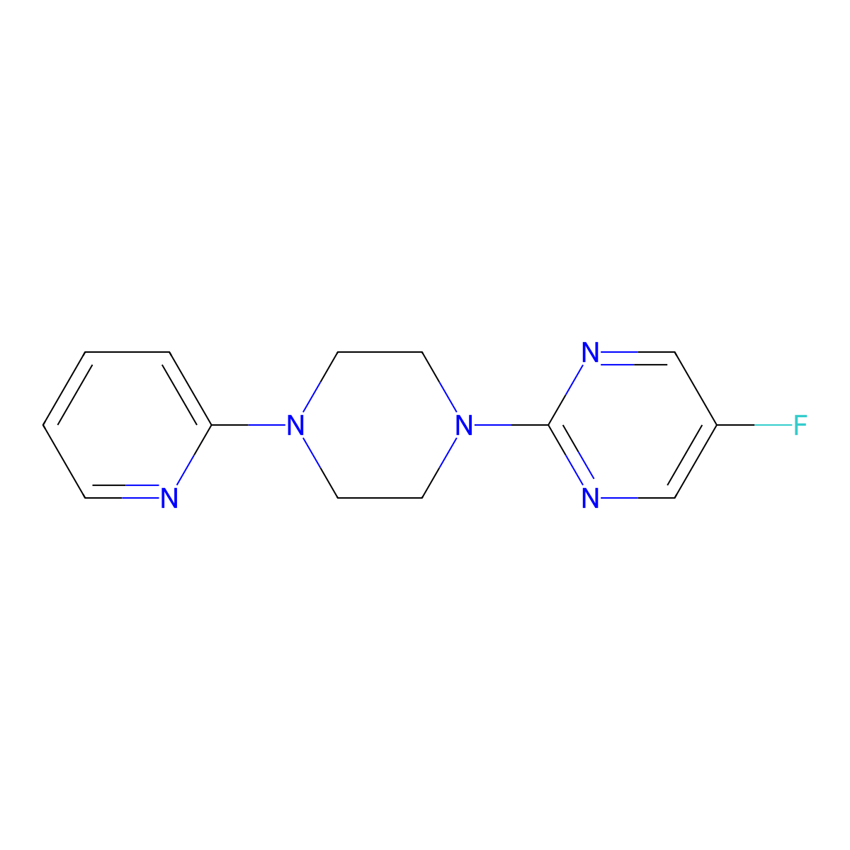 5-Fluoro-2-(4-(pyridin-2-yl)piperazin-1-yl)pyrimidine molecular structure, CAS 2034553-93-8