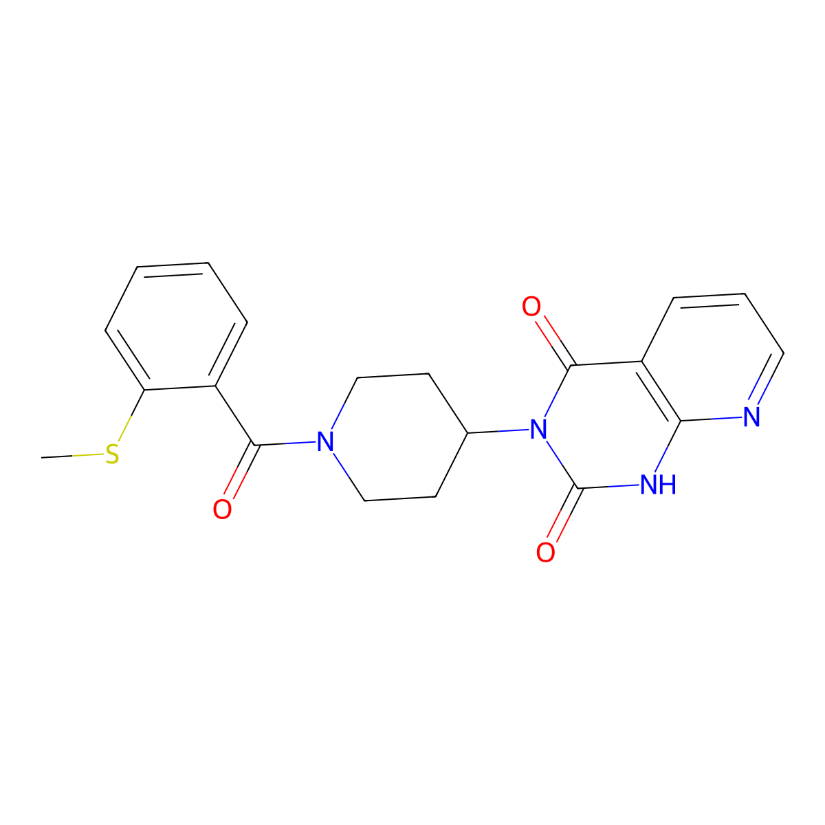 3-(1-(2-(methylthio)benzoyl)piperidin-4-yl)pyrido[2,3-d]pyrimidine-2,4(1H,3H)-dione molecular structure, CAS 2034554-05-5