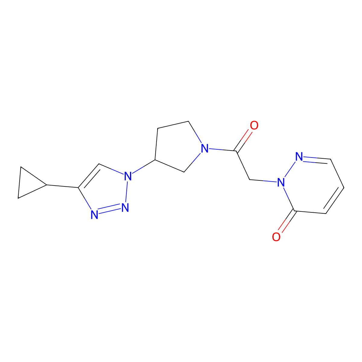 2-(2-(3-(4-cyclopropyl-1H-1,2,3-triazol-1-yl)pyrrolidin-1-yl)-2-oxoethyl)pyridazin-3(2H)-one molecular structure, CAS 2034554-08-8