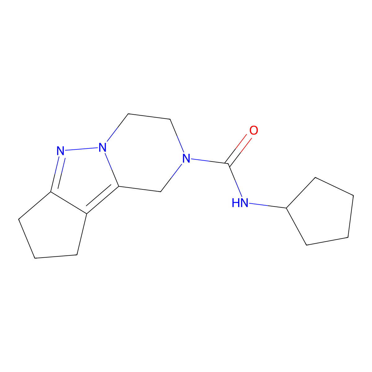 N-cyclopentyl-7,8,11-triazatricyclo[6.4.0.0^{2,6}]dodeca-1,6-diene-11-carboxamide molecular structure, CAS 2034554-16-8