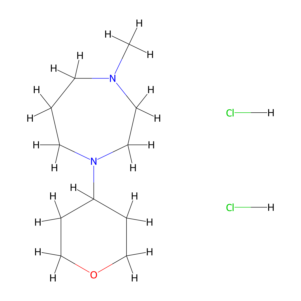 1-methyl-4-(tetrahydro-2H-pyran-4-yl)-1,4-diazepane dihydrochloride molecular structure, CAS 2034554-22-6