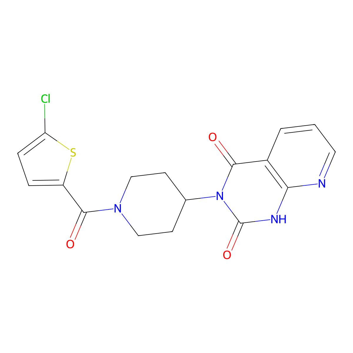 3-(1-(5-chlorothiophene-2-carbonyl)piperidin-4-yl)pyrido[2,3-d]pyrimidine-2,4(1H,3H)-dione molecular structure, CAS 2034554-23-7