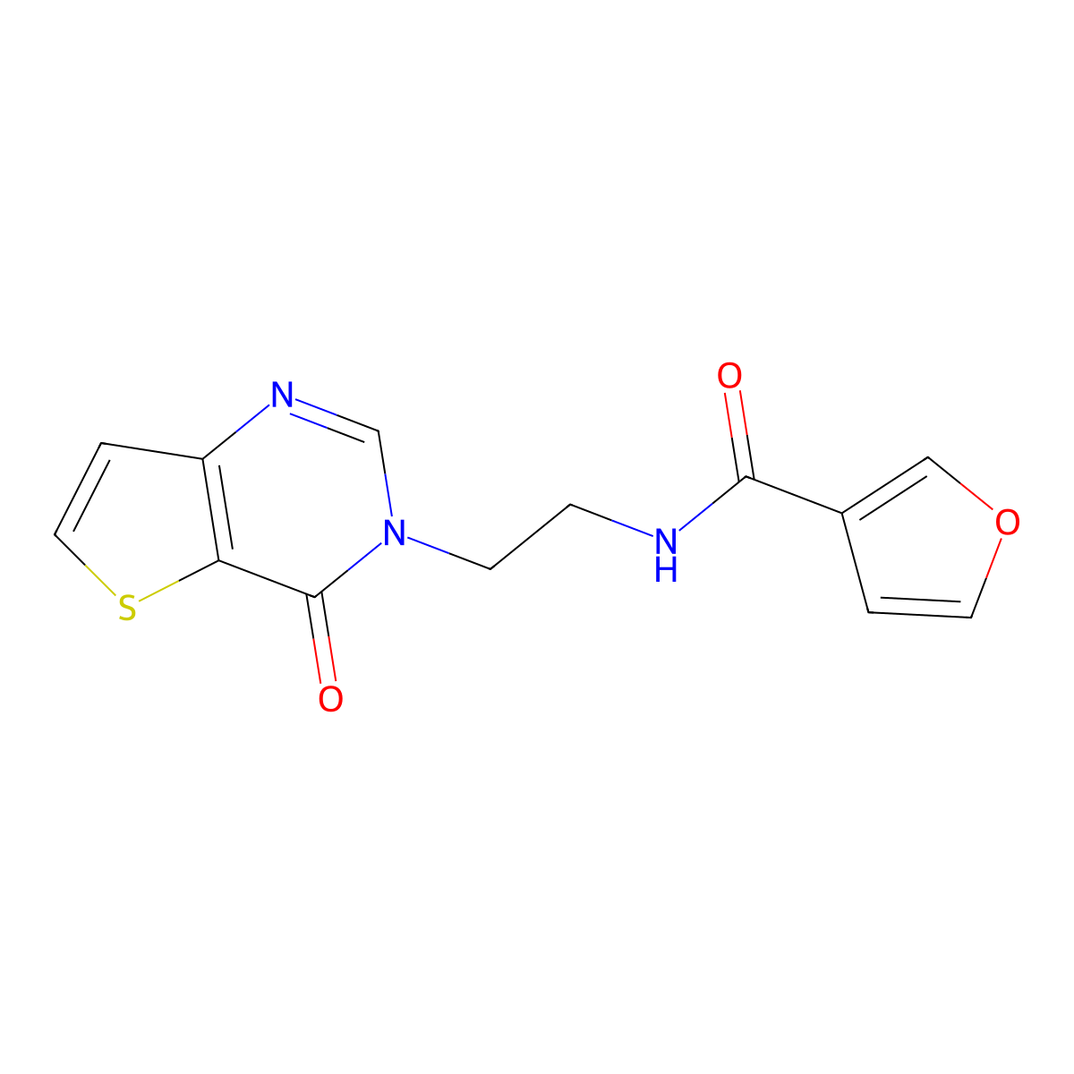 N-(2-(4-oxothieno[3,2-d]pyrimidin-3(4H)-yl)ethyl)furan-3-carboxamide molecular structure, CAS 2034554-28-2