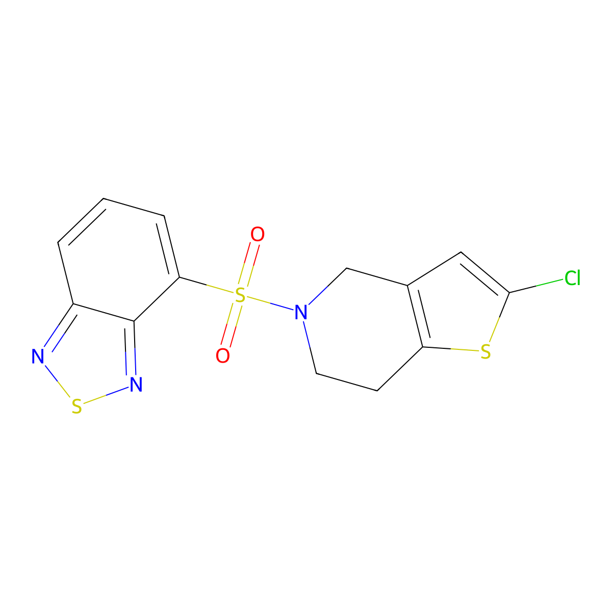 4-((2-chloro-6,7-dihydrothieno[3,2-c]pyridin-5(4H)-yl)sulfonyl)benzo[c][1,2,5]thiadiazole molecular structure, CAS 2034554-35-1