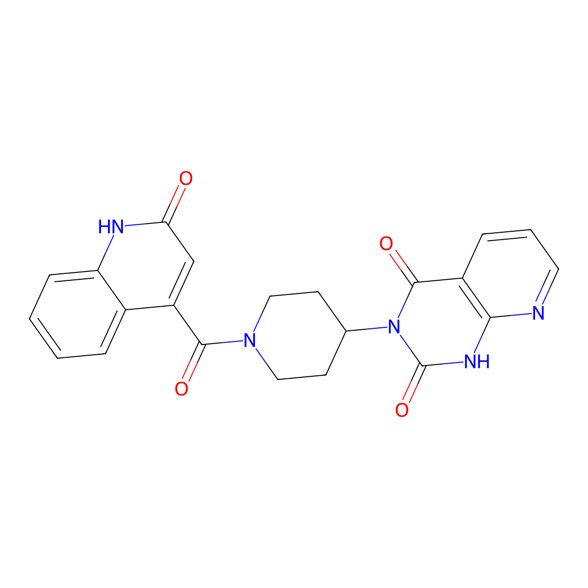 3-(1-(2-hydroxyquinoline-4-carbonyl)piperidin-4-yl)pyrido[2,3-d]pyrimidine-2,4(1H,3H)-dione molecular structure, CAS 2034554-36-2