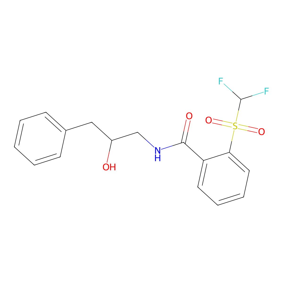 2-((difluoromethyl)sulfonyl)-N-(2-hydroxy-3-phenylpropyl)benzamide molecular structure, CAS 2034554-37-3