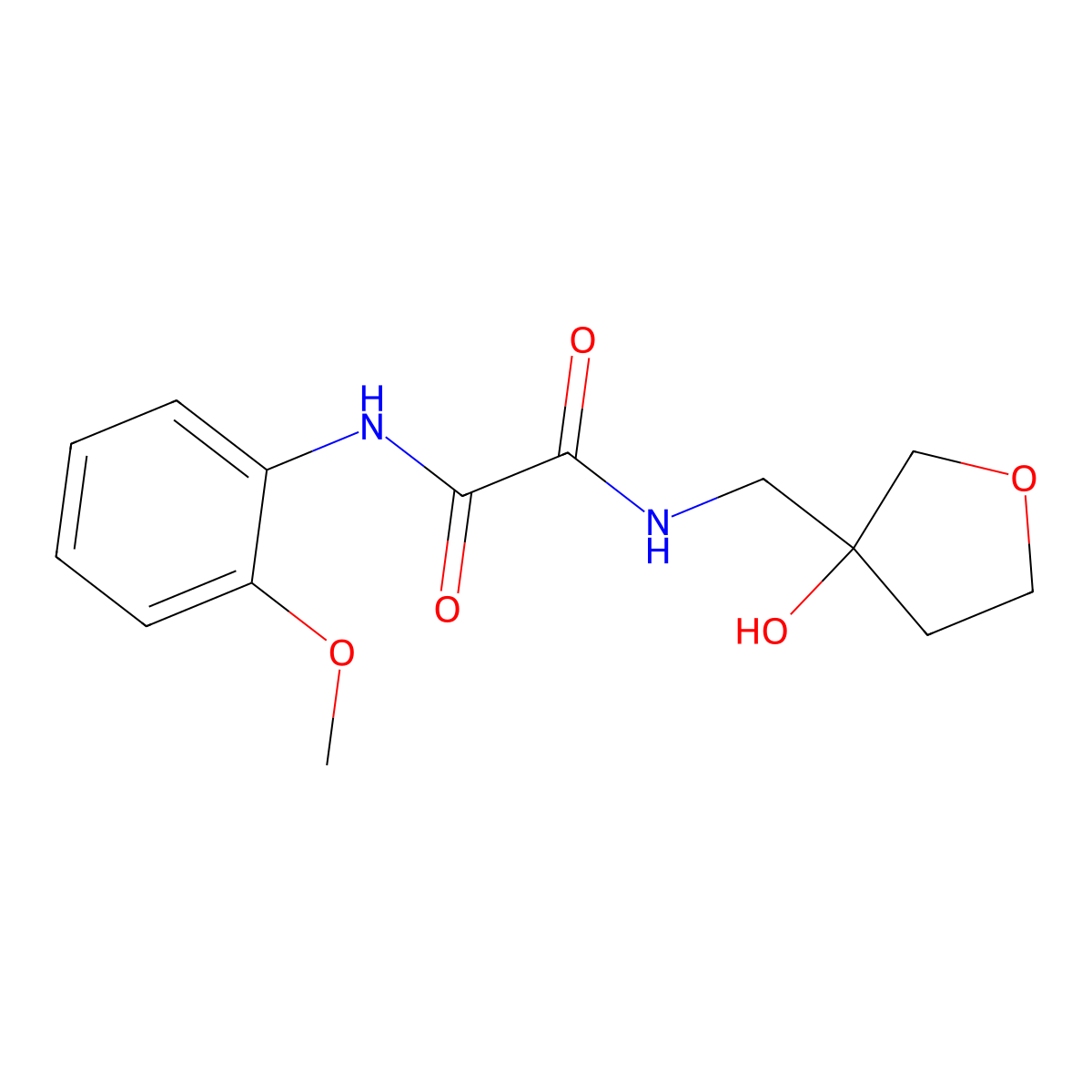N1-((3-hydroxytetrahydrofuran-3-yl)methyl)-N2-(2-methoxyphenyl)oxalamide molecular structure, CAS 2034554-39-5