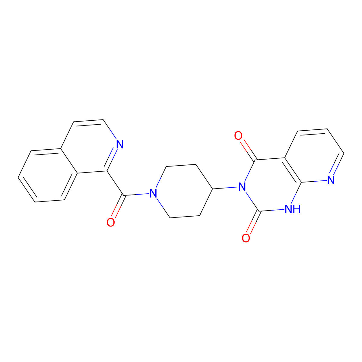 3-(1-(isoquinoline-1-carbonyl)piperidin-4-yl)pyrido[2,3-d]pyrimidine-2,4(1H,3H)-dione molecular structure, CAS 2034554-47-5