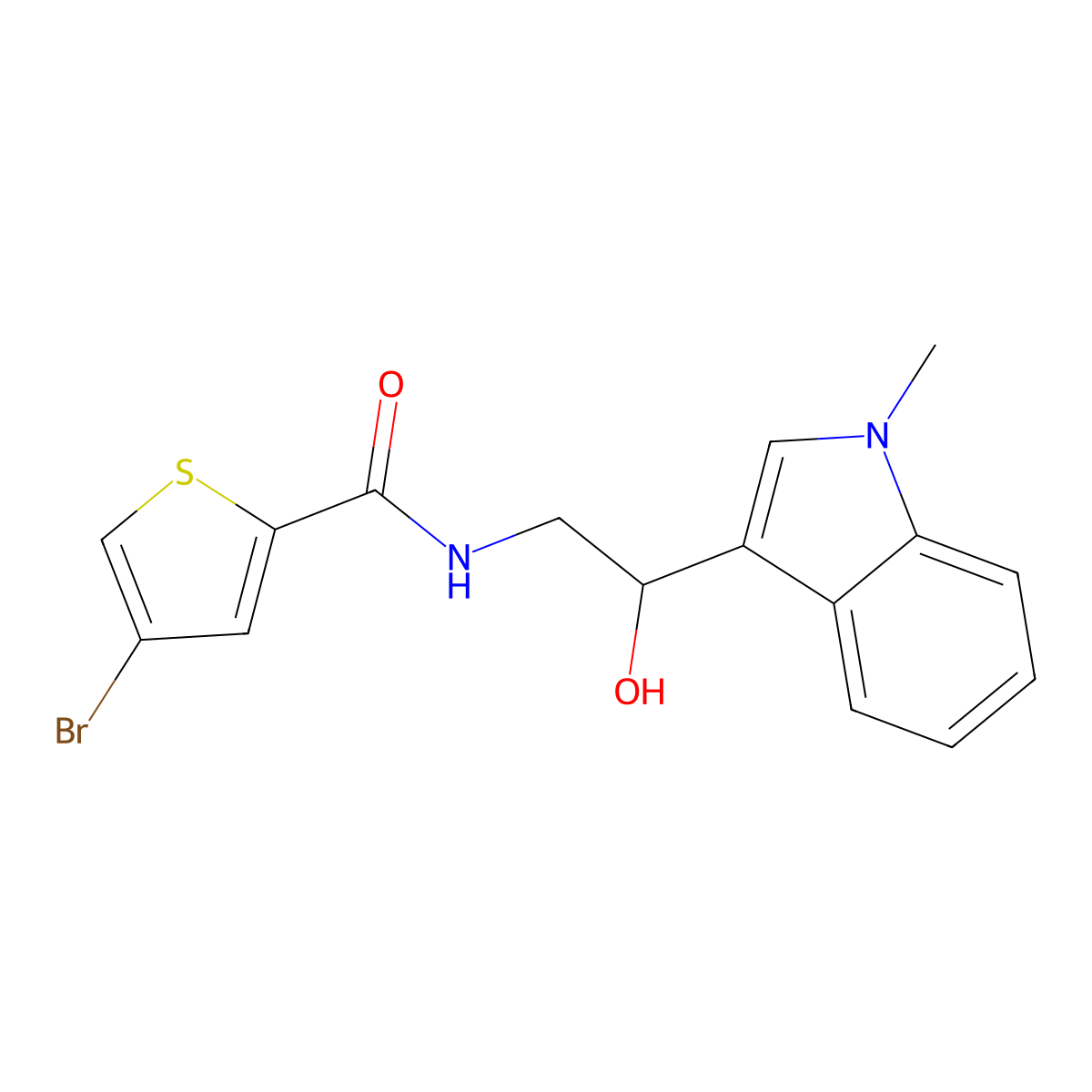 4-bromo-N-[2-hydroxy-2-(1-methyl-1H-indol-3-yl)ethyl]thiophene-2-carboxamide molecular structure, CAS 2034554-49-7