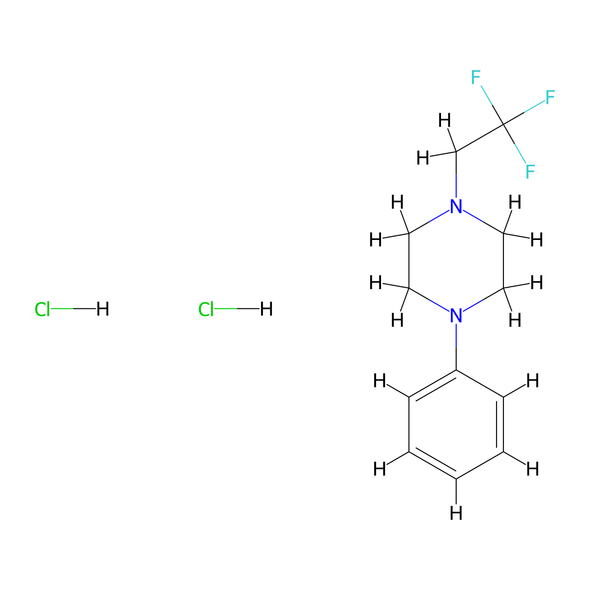 1-Phenyl-4-(2,2,2-trifluoroethyl)piperazine dihydrochloride molecular structure, CAS 2034554-52-2